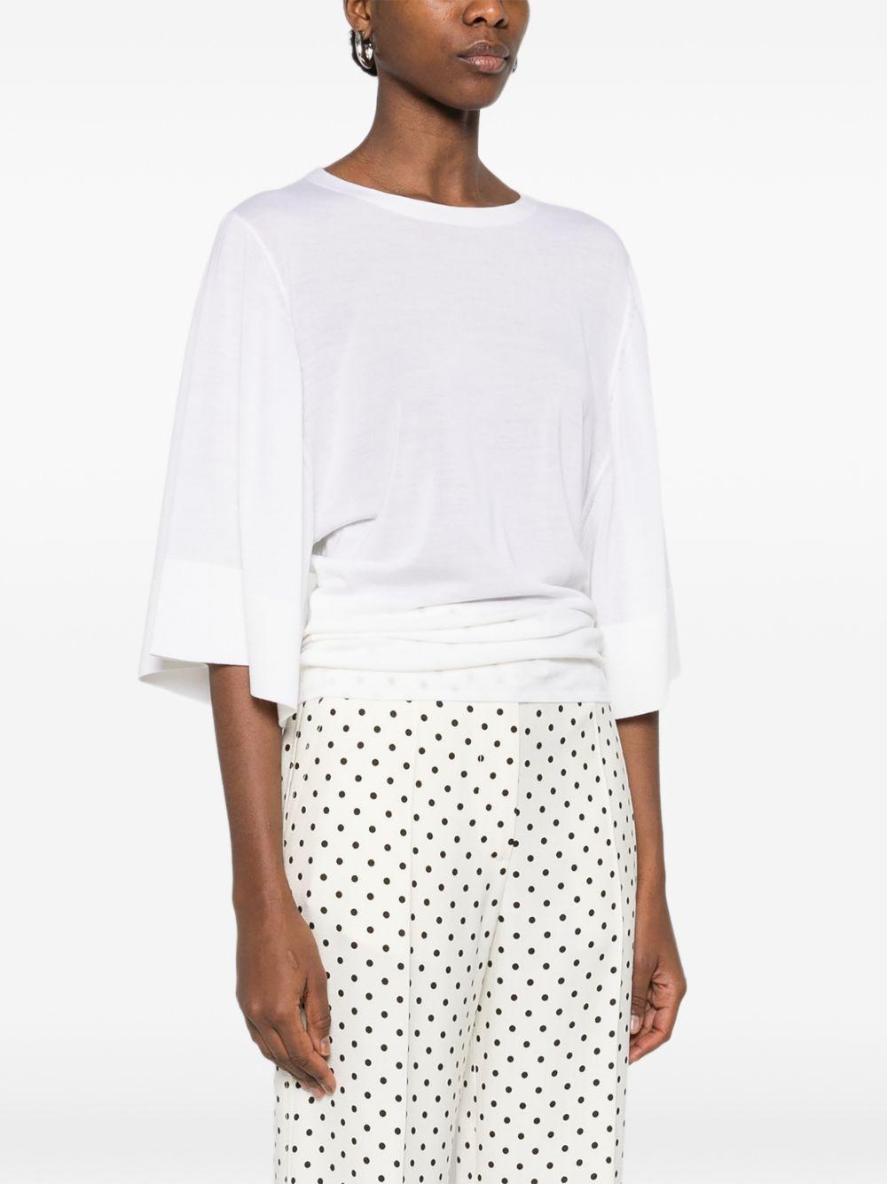 JACQUEMUS Maglia Mananco bianca in lana e seta
