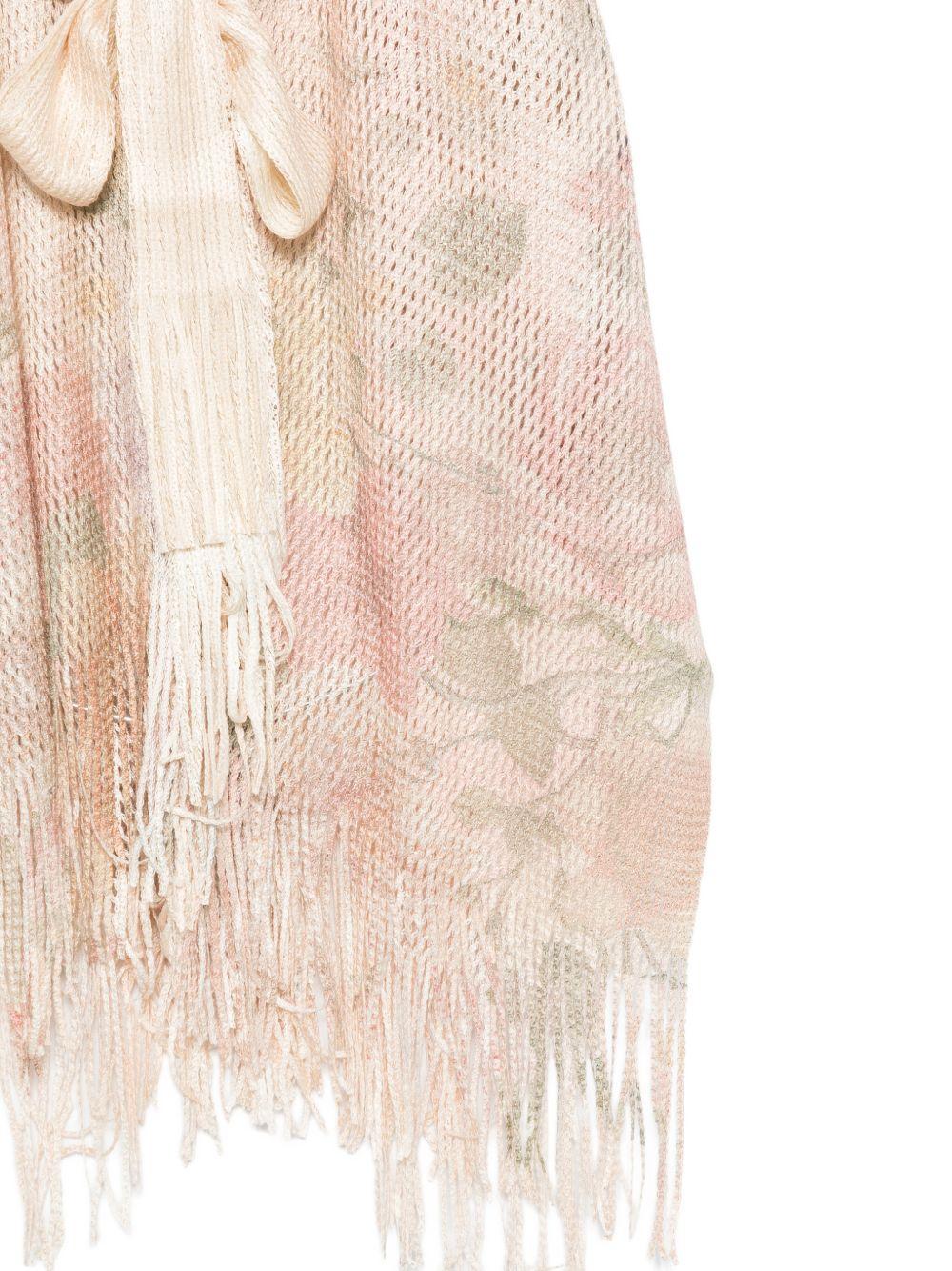 TWINSET Copricostume a kimono con stampa flreale e cintura in vita