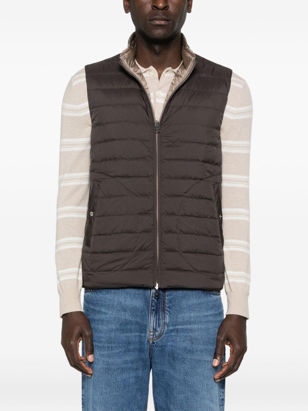HERNO Gilet reversibile marrone imbottito