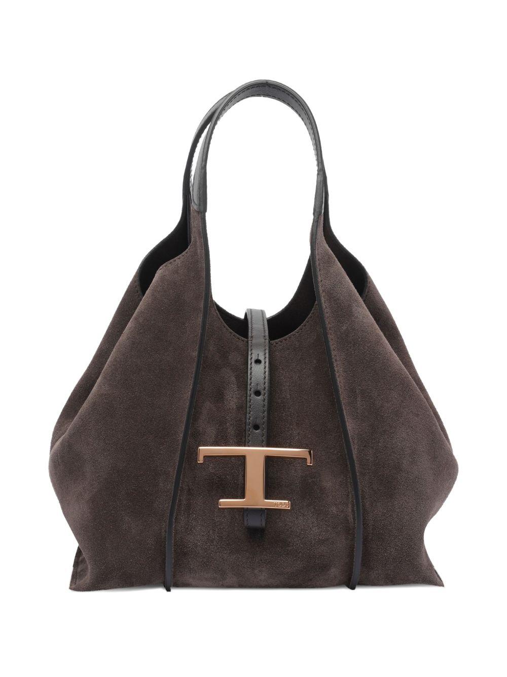 TODS Borsa a mano in suede marrone