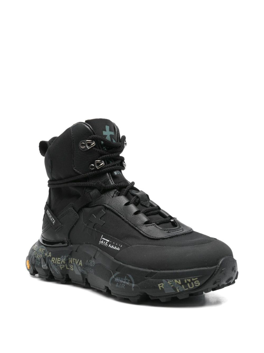 PREMIATA Sneakers alte 'Trivor' in pelle nera
