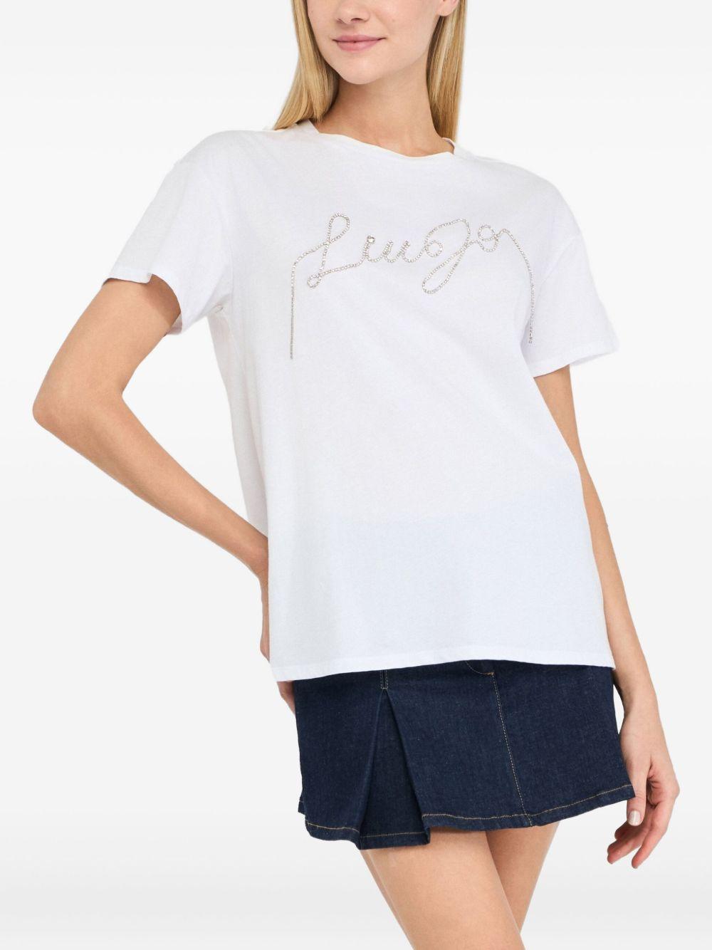 LIUJO T-shirt girocollo con strass
