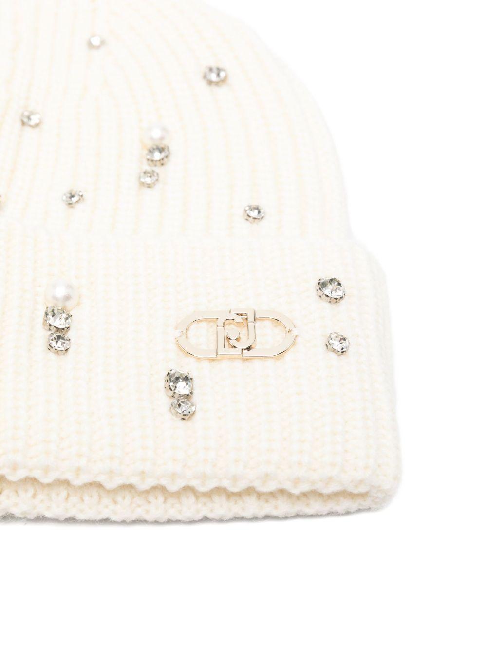 LIUJO Berretto avorio con strass
