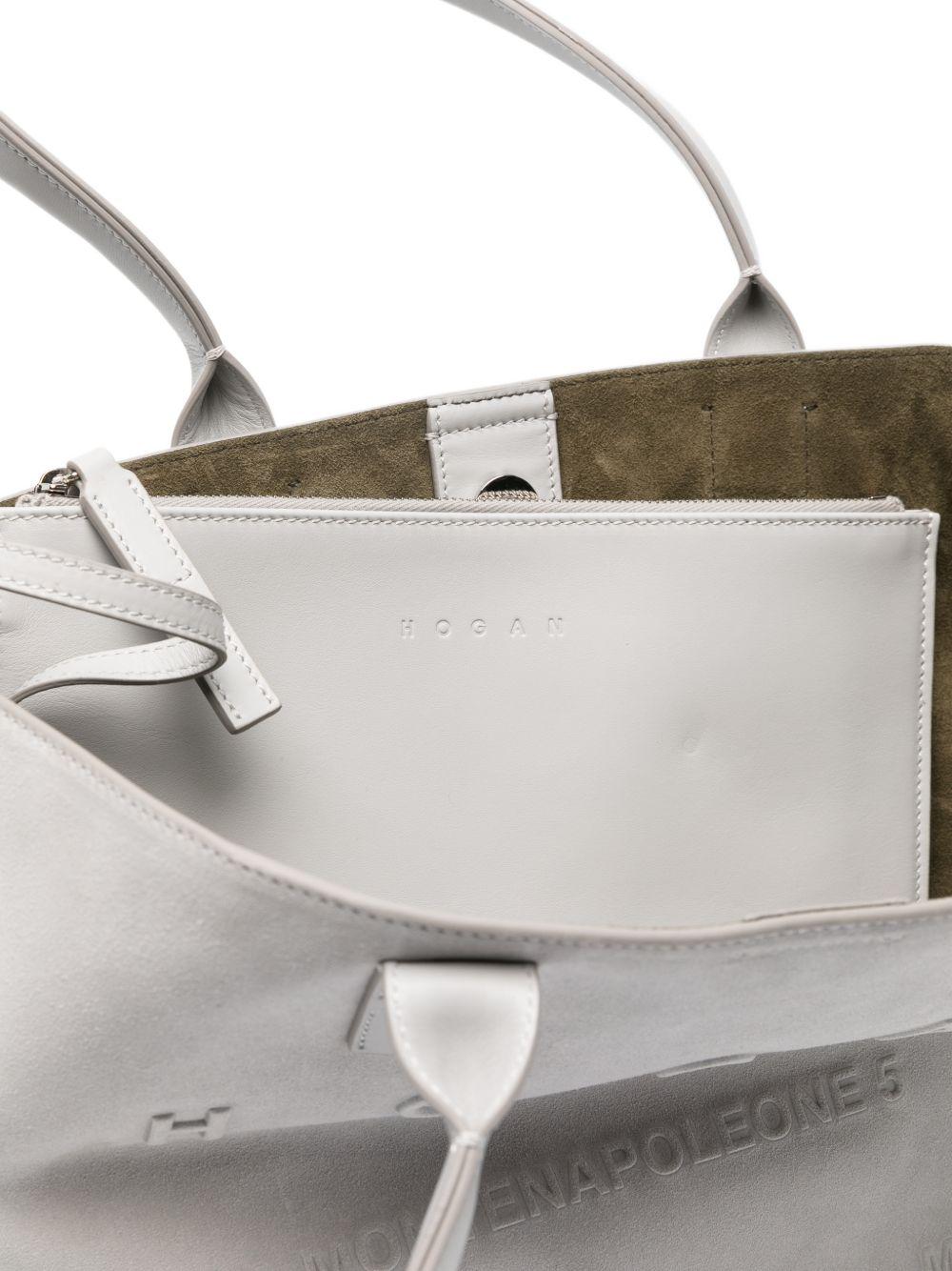 HOGAN Borsa shopping in pelle bianca