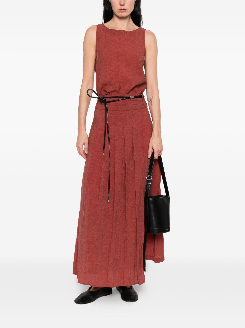 YERSE Gonna midi Laia a pieghe rossa