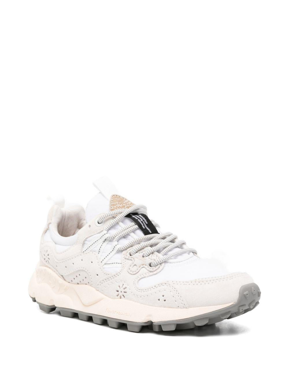 FLOWER MOUNTAIN Sneakers bianche con dettagli grigio chiaro