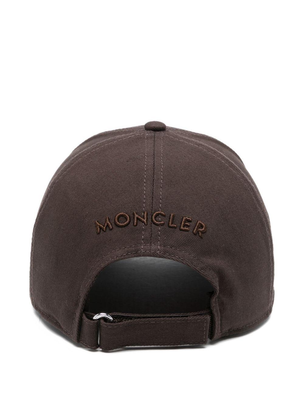 MONCLER Cappellino baseball in gabardine di cotone con logo ricamato