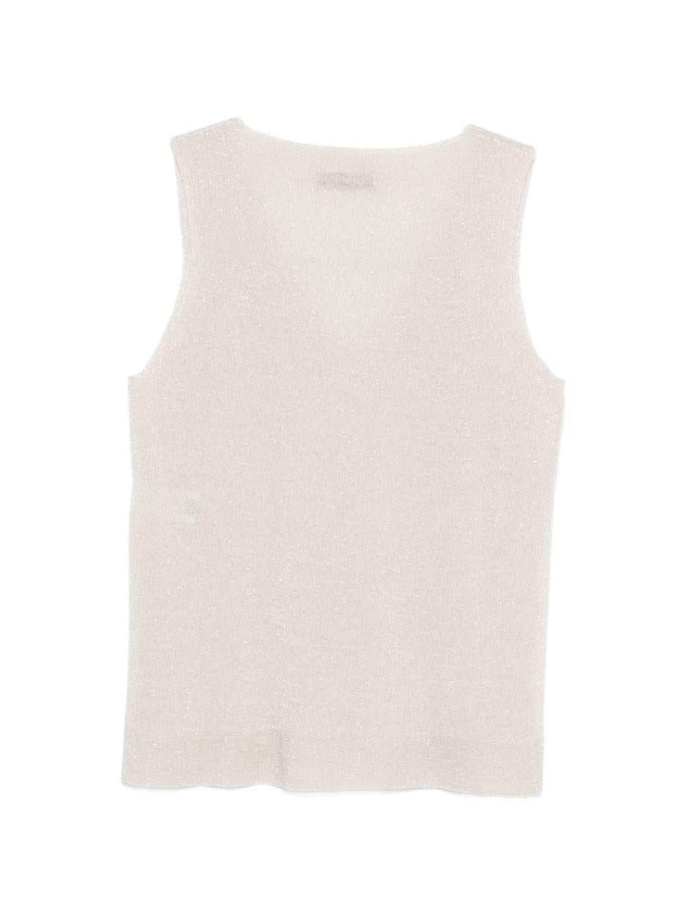 D EXTERIOR Top con scollo a V in lurex