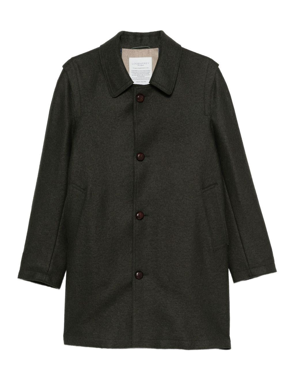 LODENFREY Cappotto lungo nero in lana
