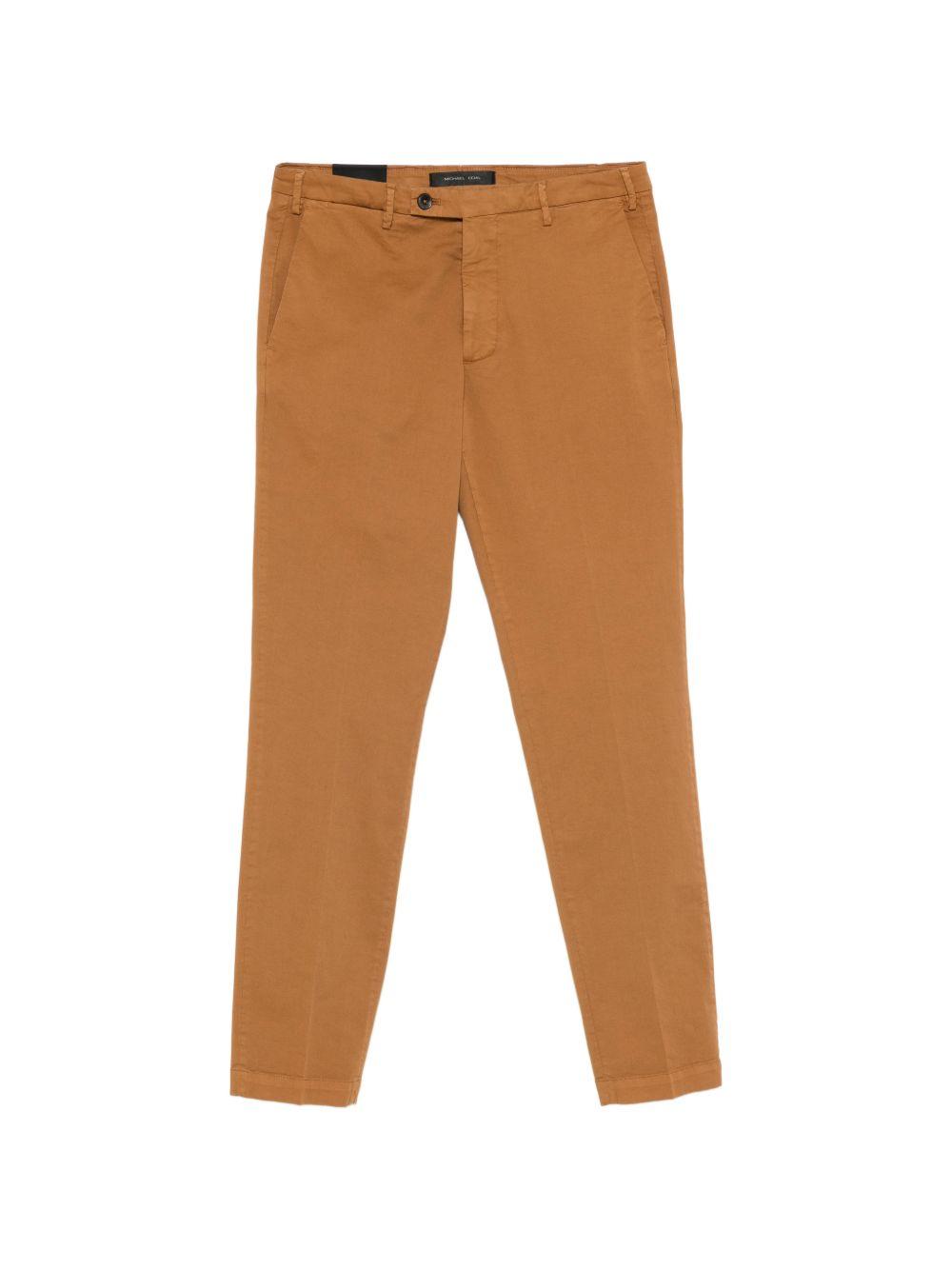 MICHAEL COAL Pantaloni Brad in cotone marrone