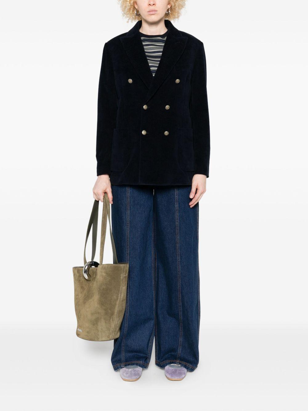 CIRCOLO 1901 Blazer doppiopetto in velluto a coste blu