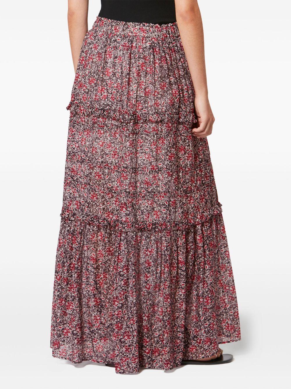 MARANT ETOILE Gonna lunga in cotone con stampa floreale