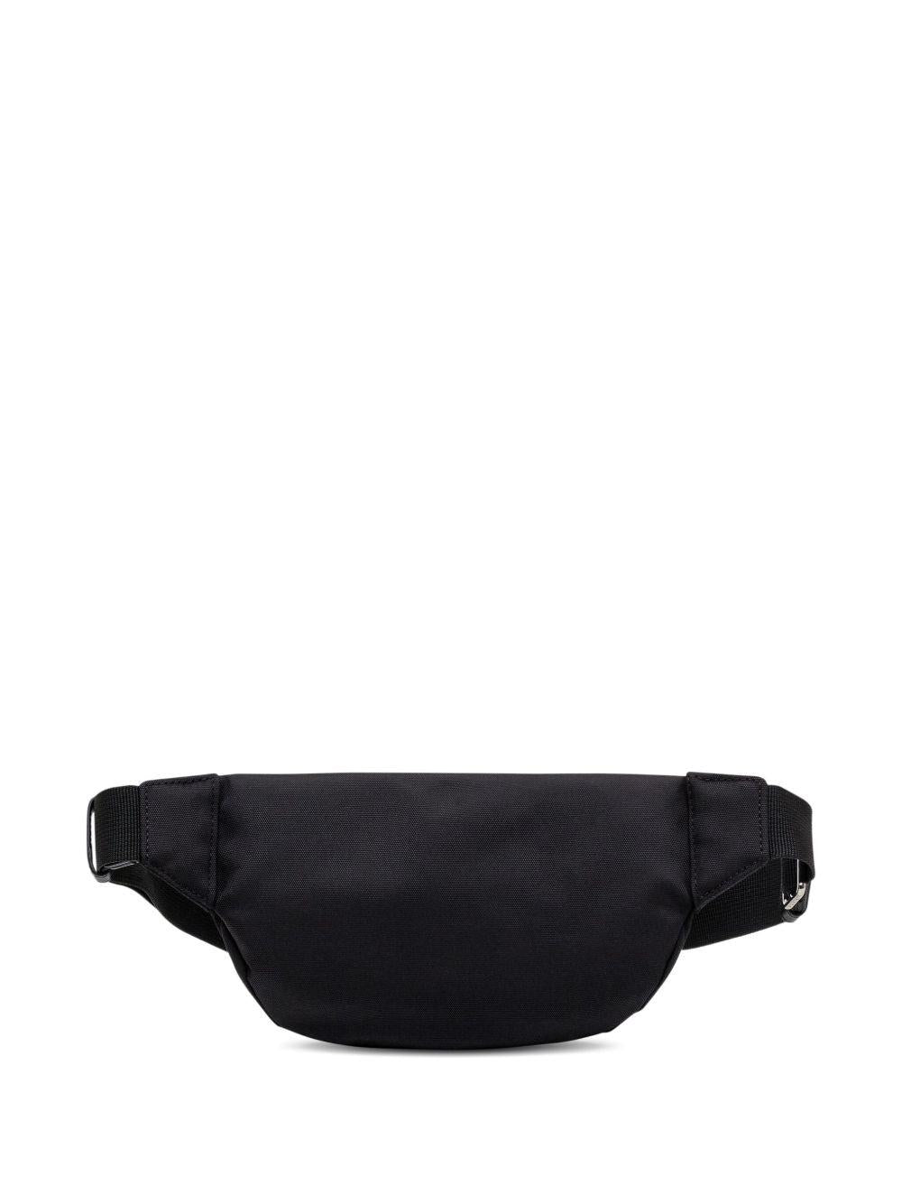 KENZO Marsupio nero con stampa tigre e logo