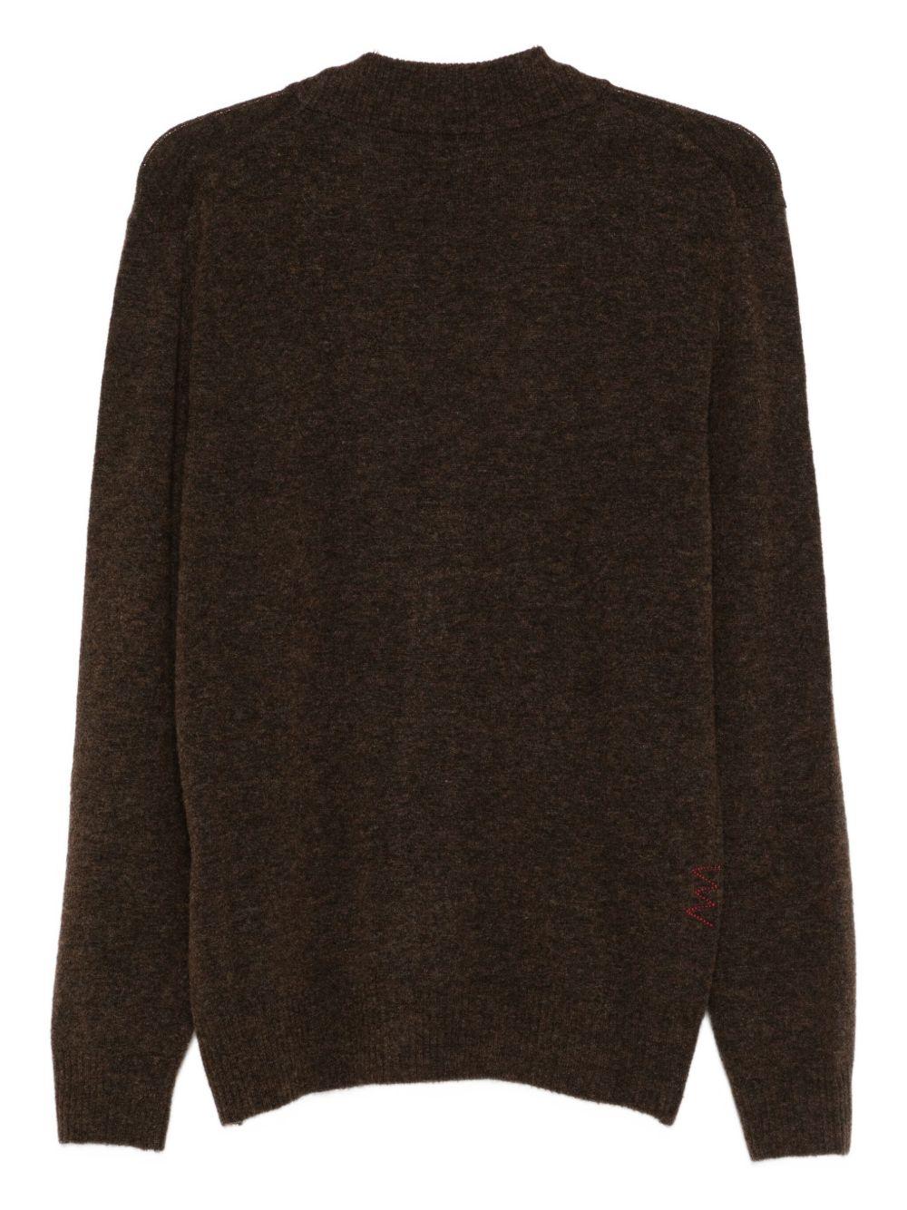 AMARANTO Cardigan marrone in lana