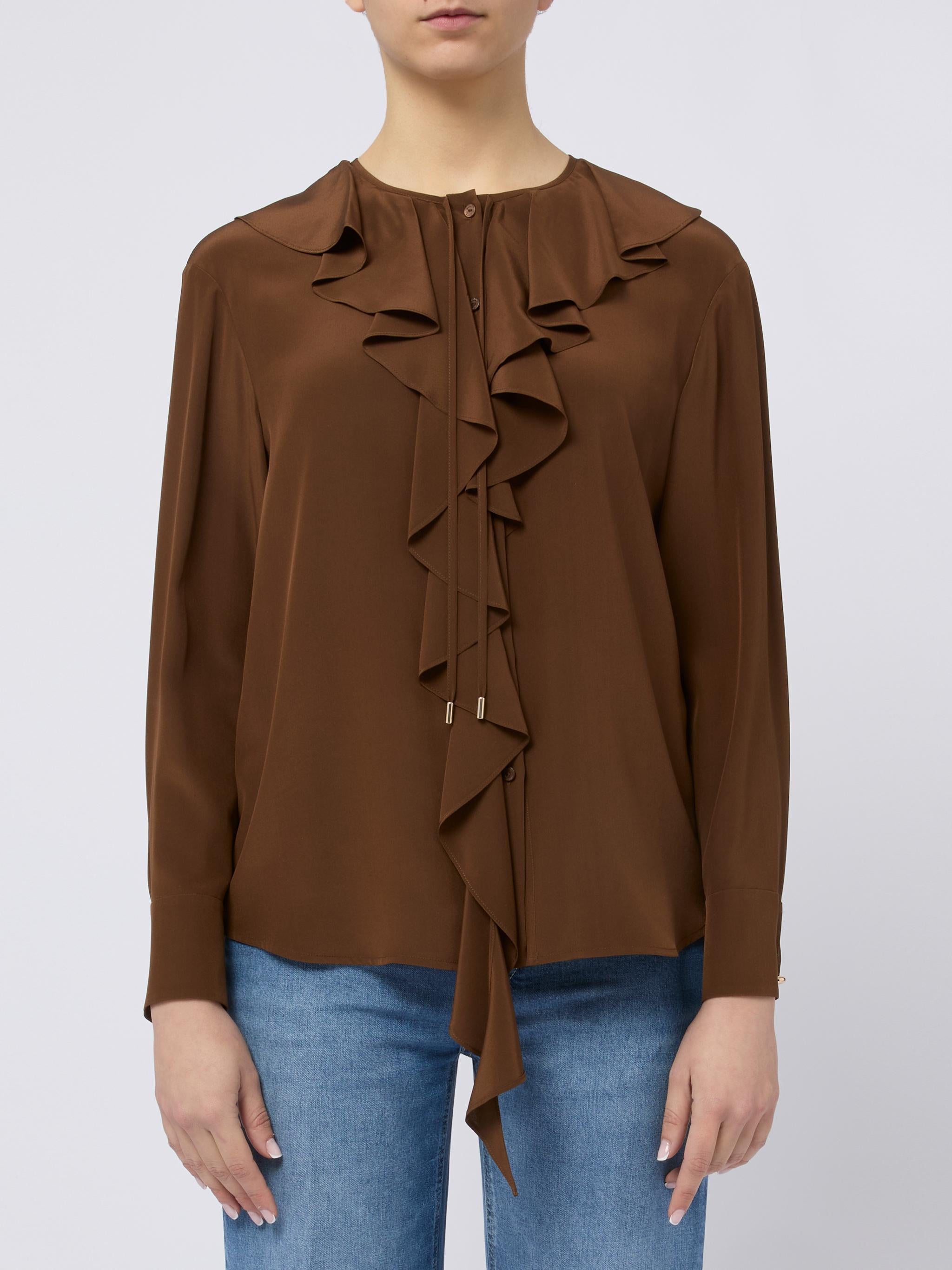 MAX MARA STUDIO Camicia Epica con ruches marrone