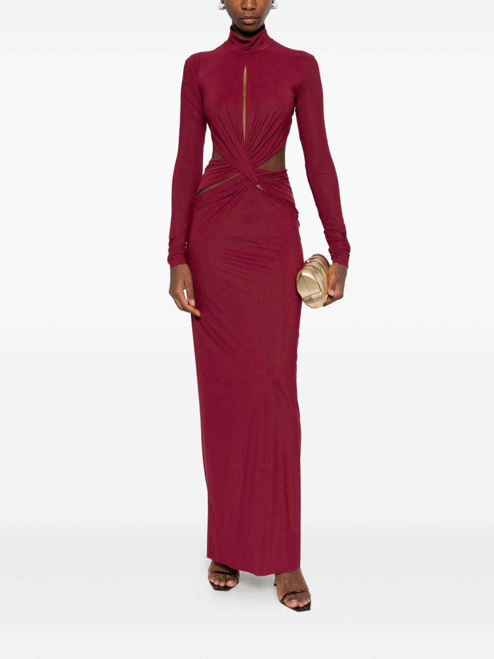 AMAZUIN Abito lungo 'Leonie Burgundy'