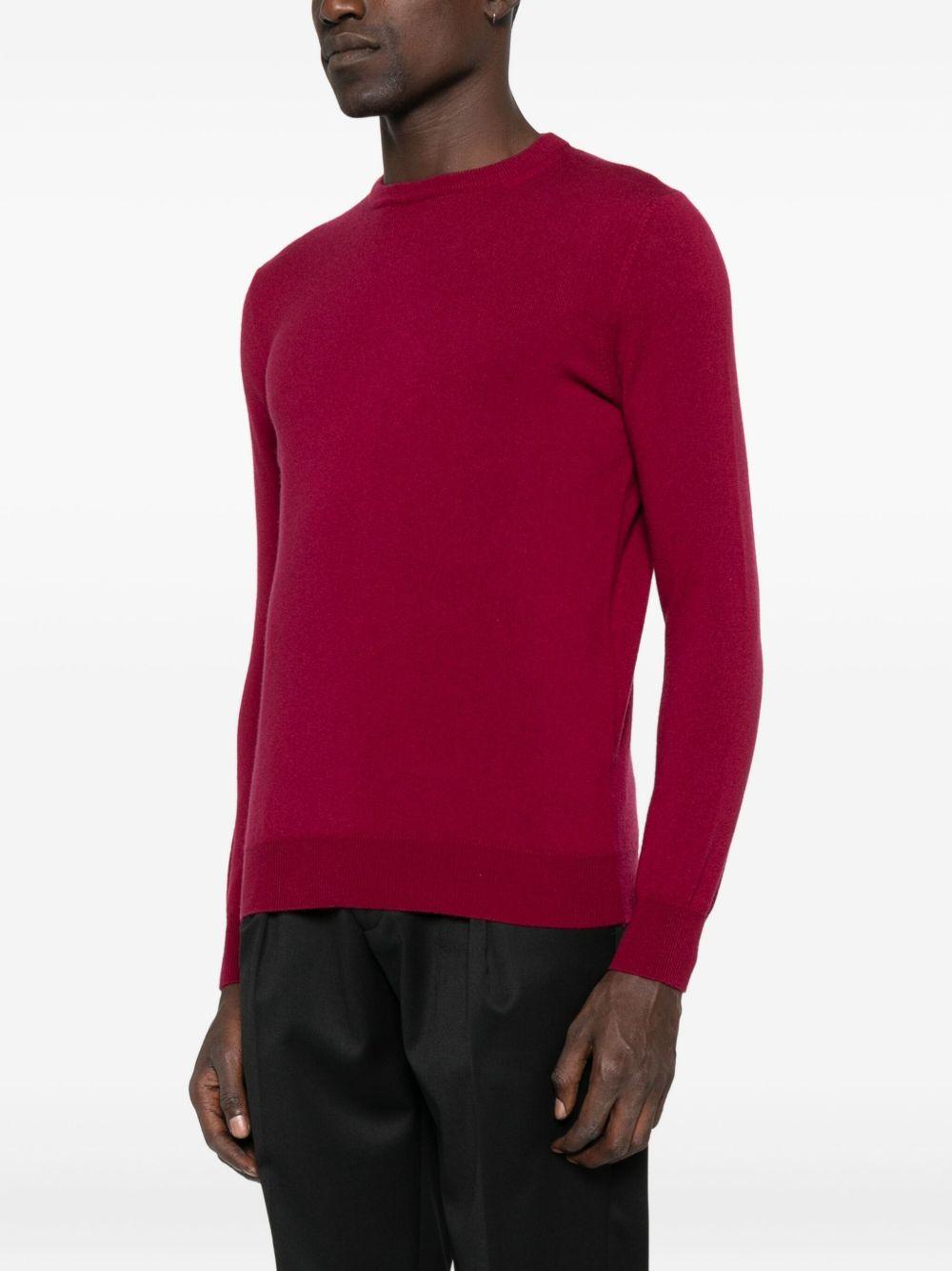 KANGRA Maglia girocollo in lana e cashmere rosso