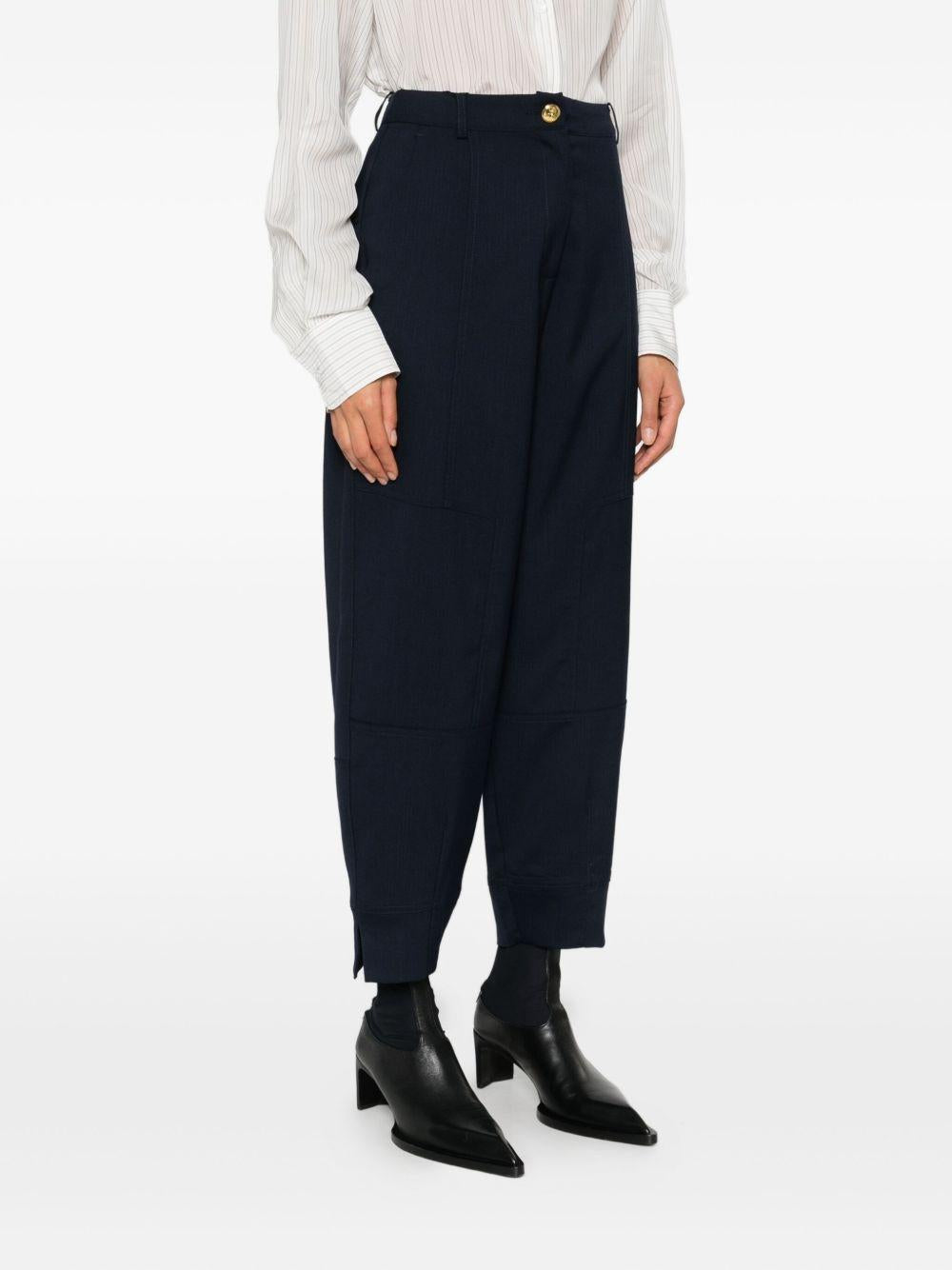 PINKO Pantaloni 'Pecorino' in misto lana blu