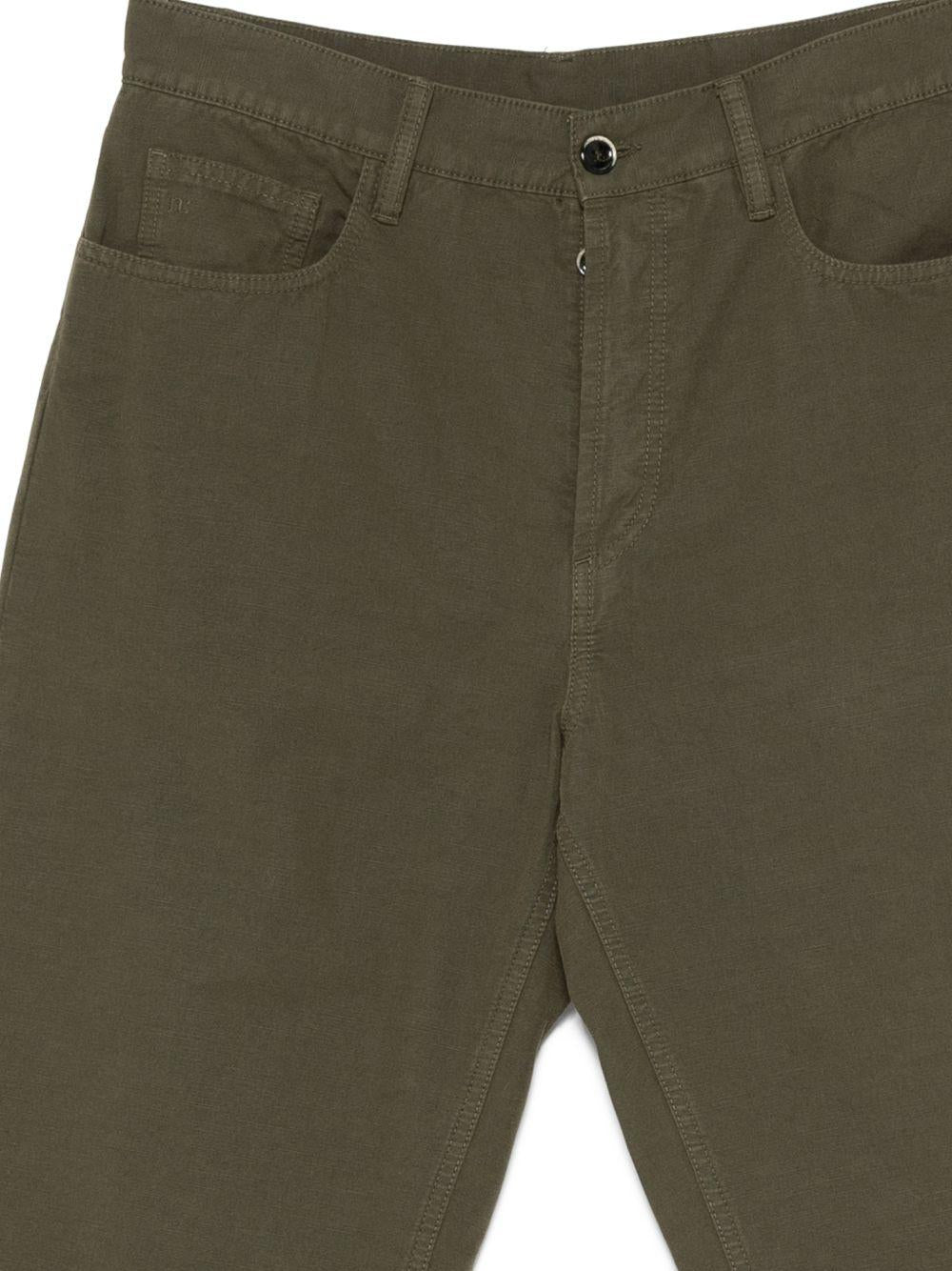 NINE IN THE MORNING Pantaloni Albert in cotone verde scuro