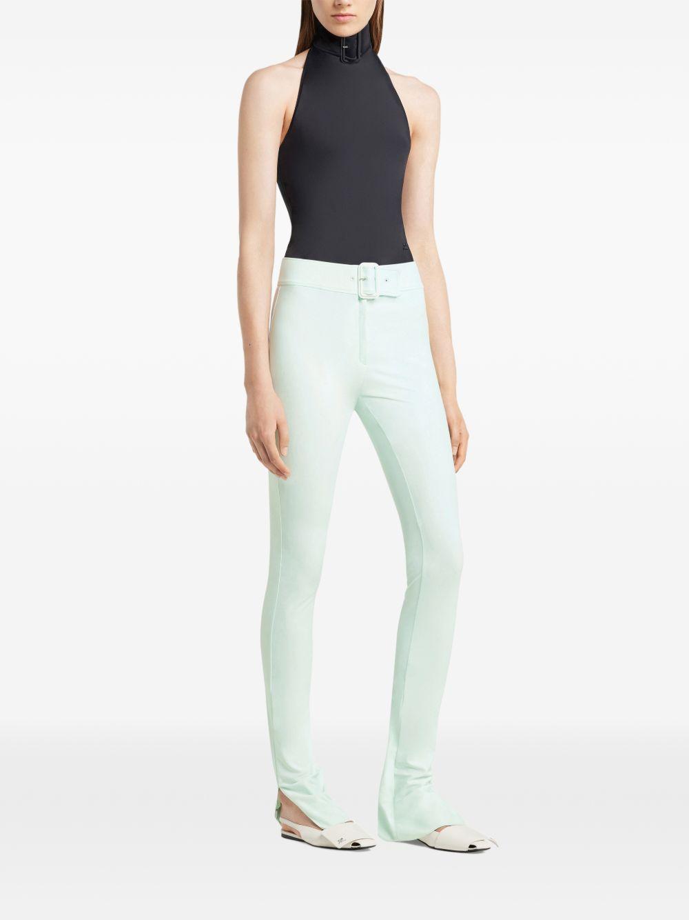 COURREGES Body nero a collo alto con fibbia