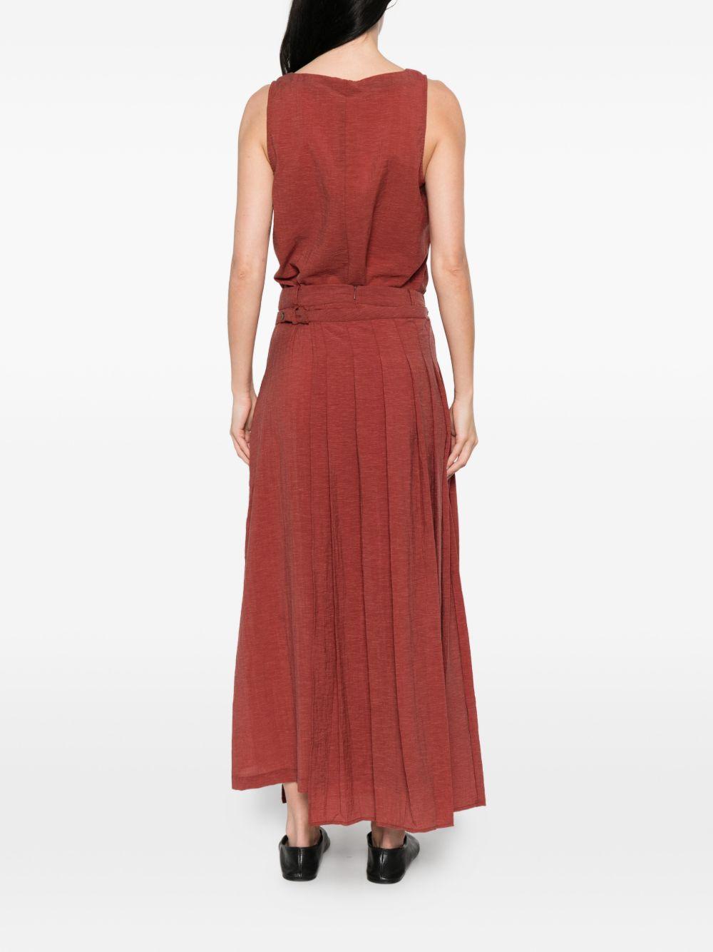 YERSE Gonna midi Laia a pieghe rossa