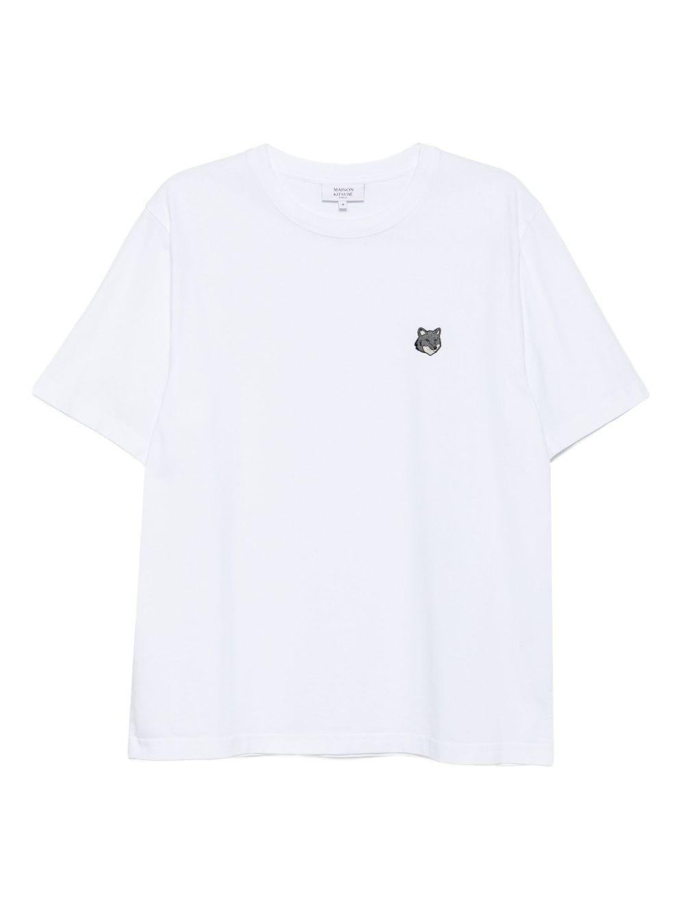 MAISON KITSUNE T-shirt in cotone bianco con logo