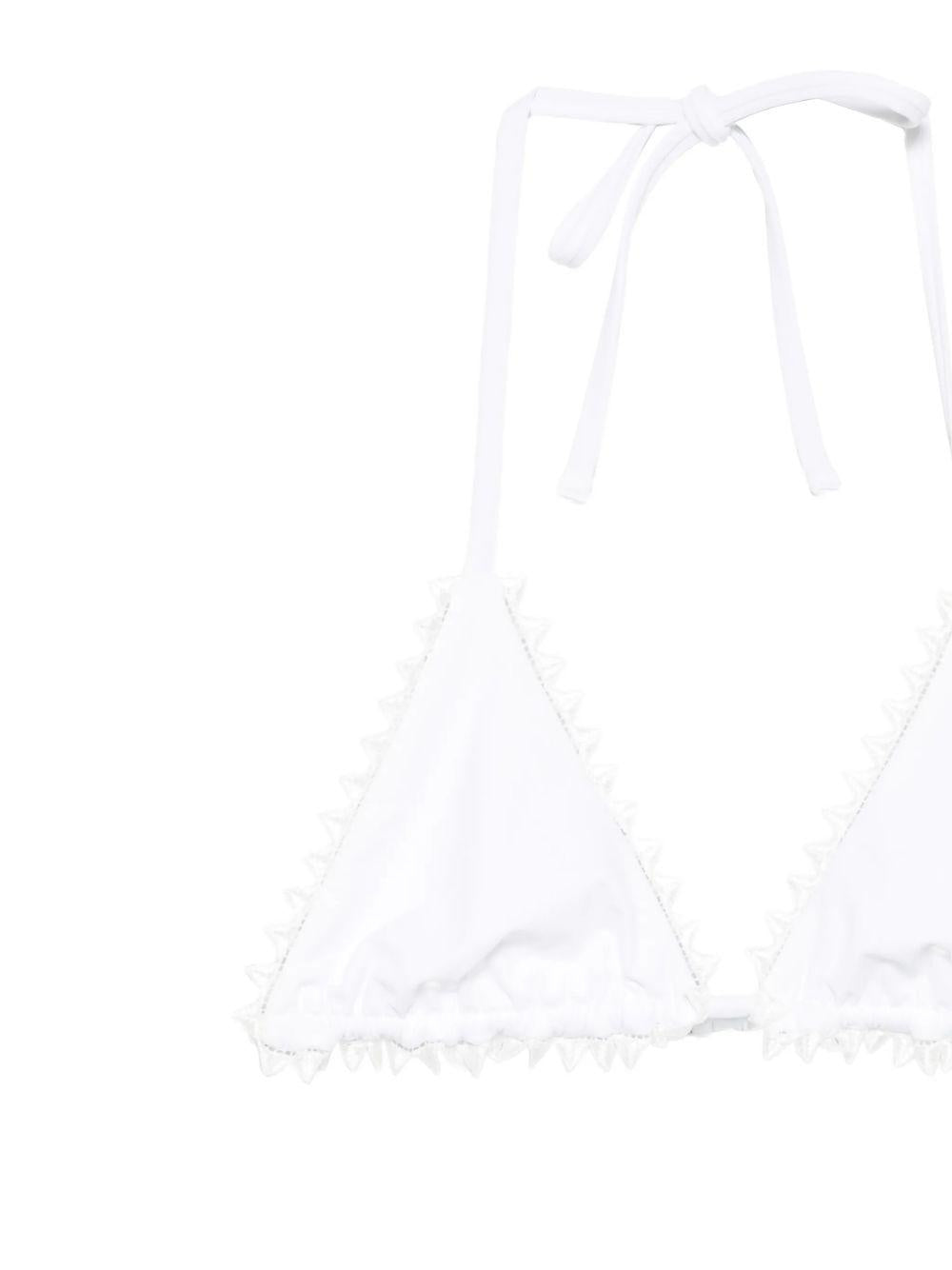 JACQUEMUS Top bikini Picot a triangolo bianco