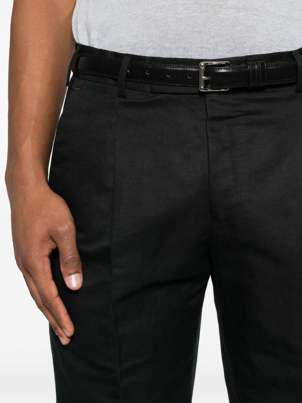 PT TORINO Pantaloni in lino misto cotone neri