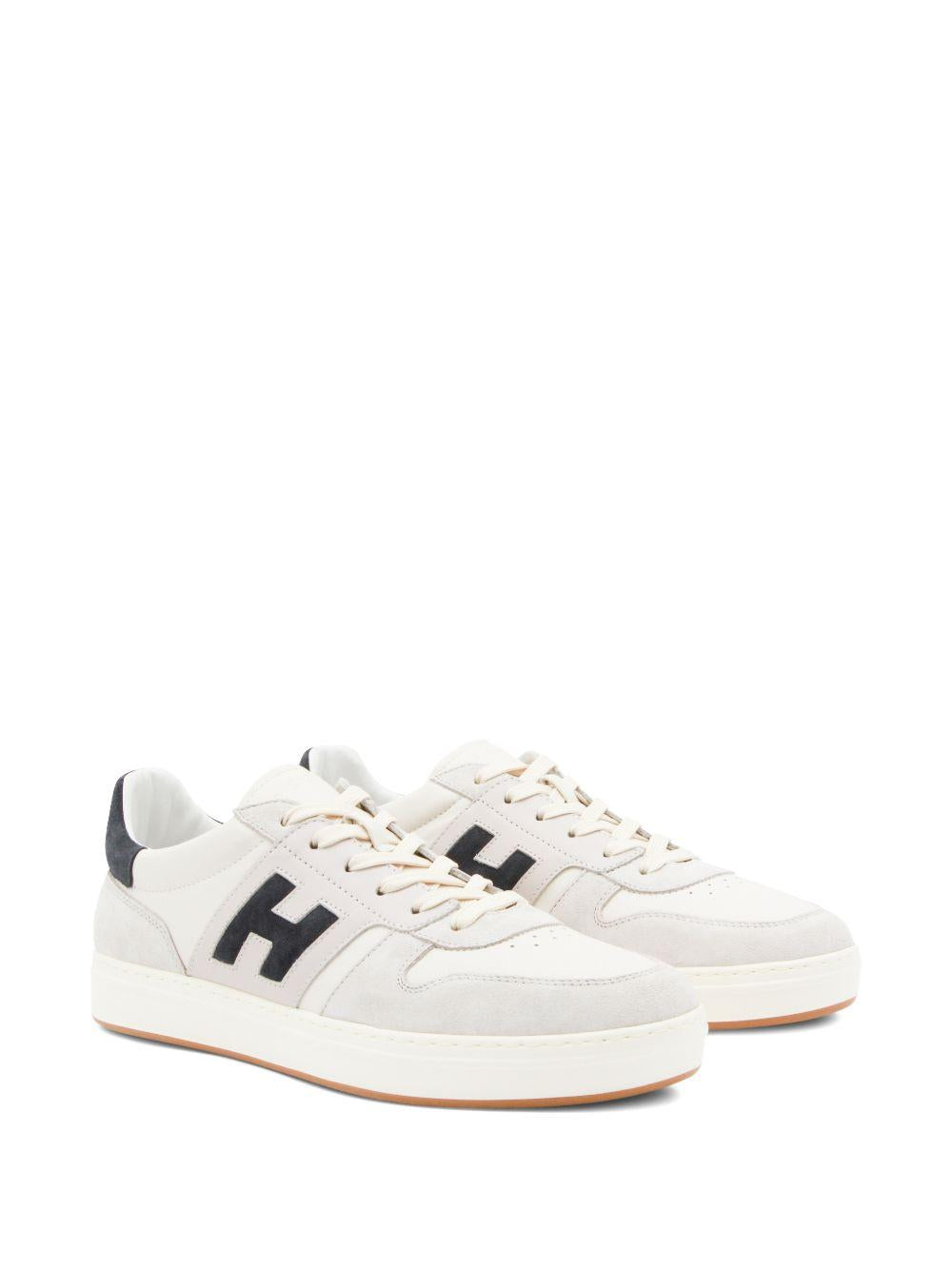 HOGAN Sneakers H-TV in pelle bianca/grigio/blu