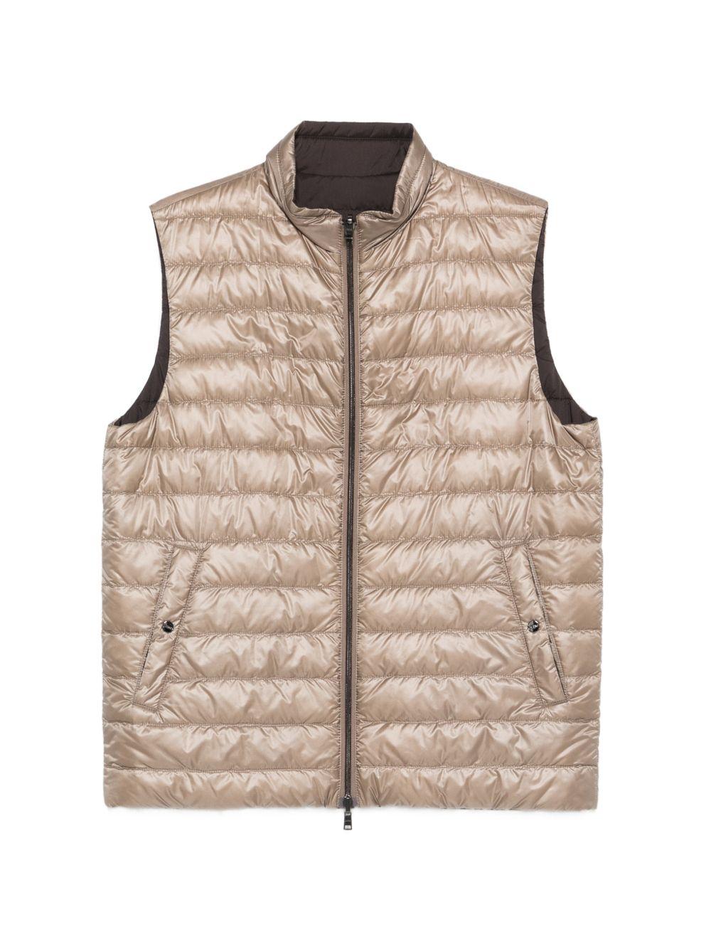 HERNO Gilet reversibile marrone imbottito