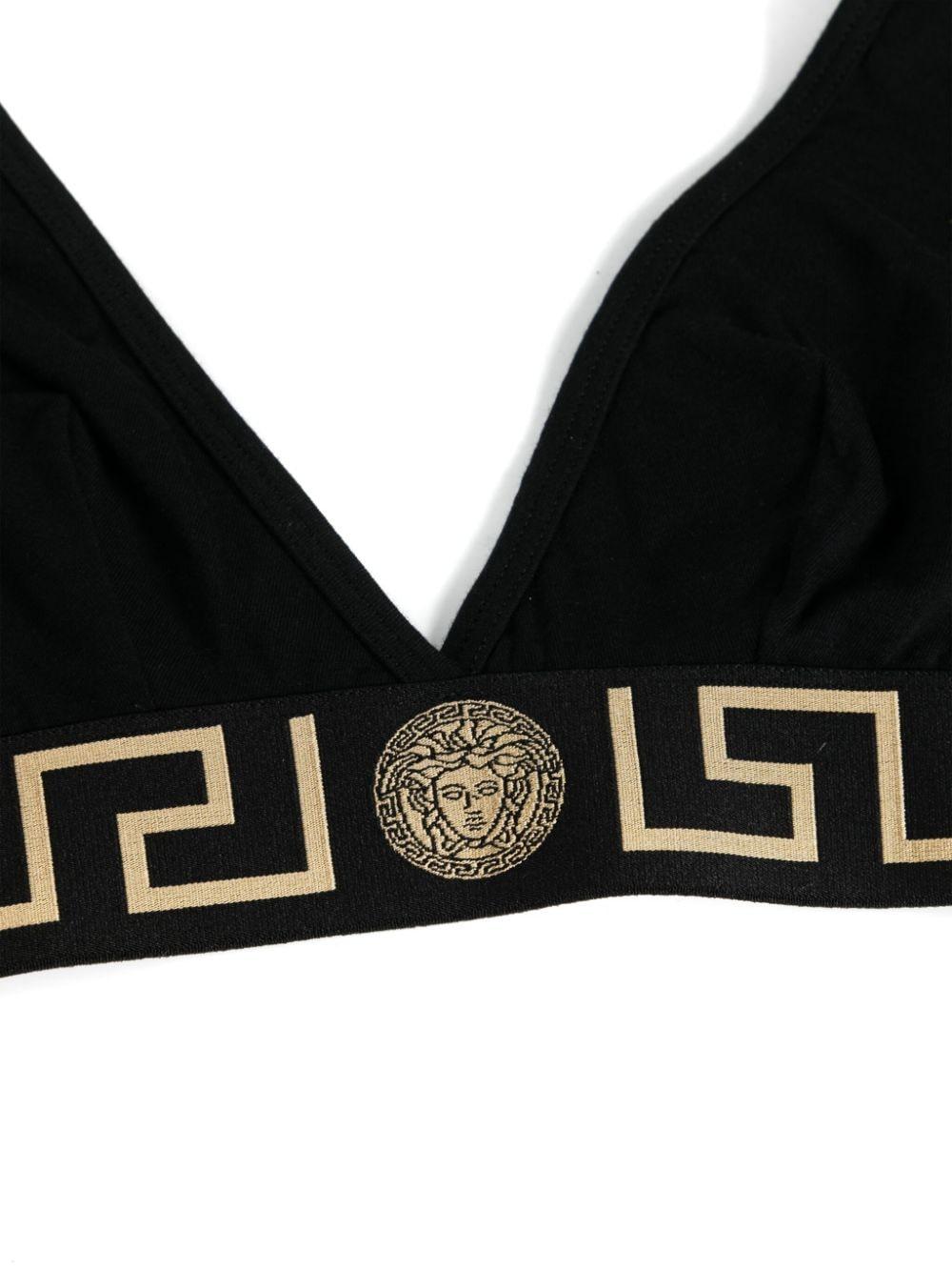 VERSACE Reggiseno a triangolo in cotone stretch con motivo greca