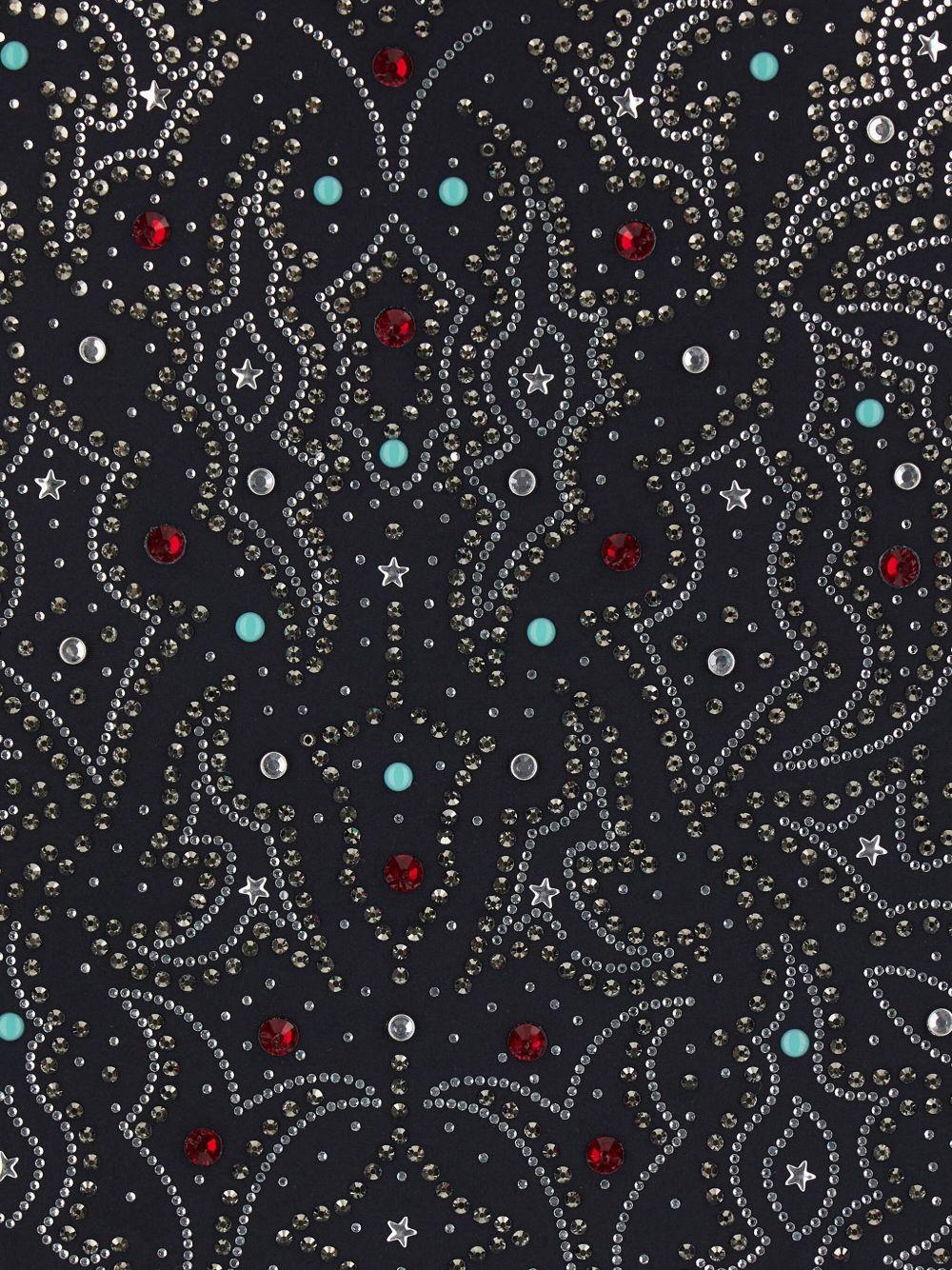 VENUJA Minigonna 54th nera con strass e borchie
