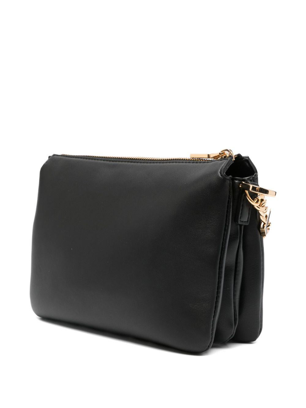 LOVE MOSCHINO Borsa a spalla nera con catena oro