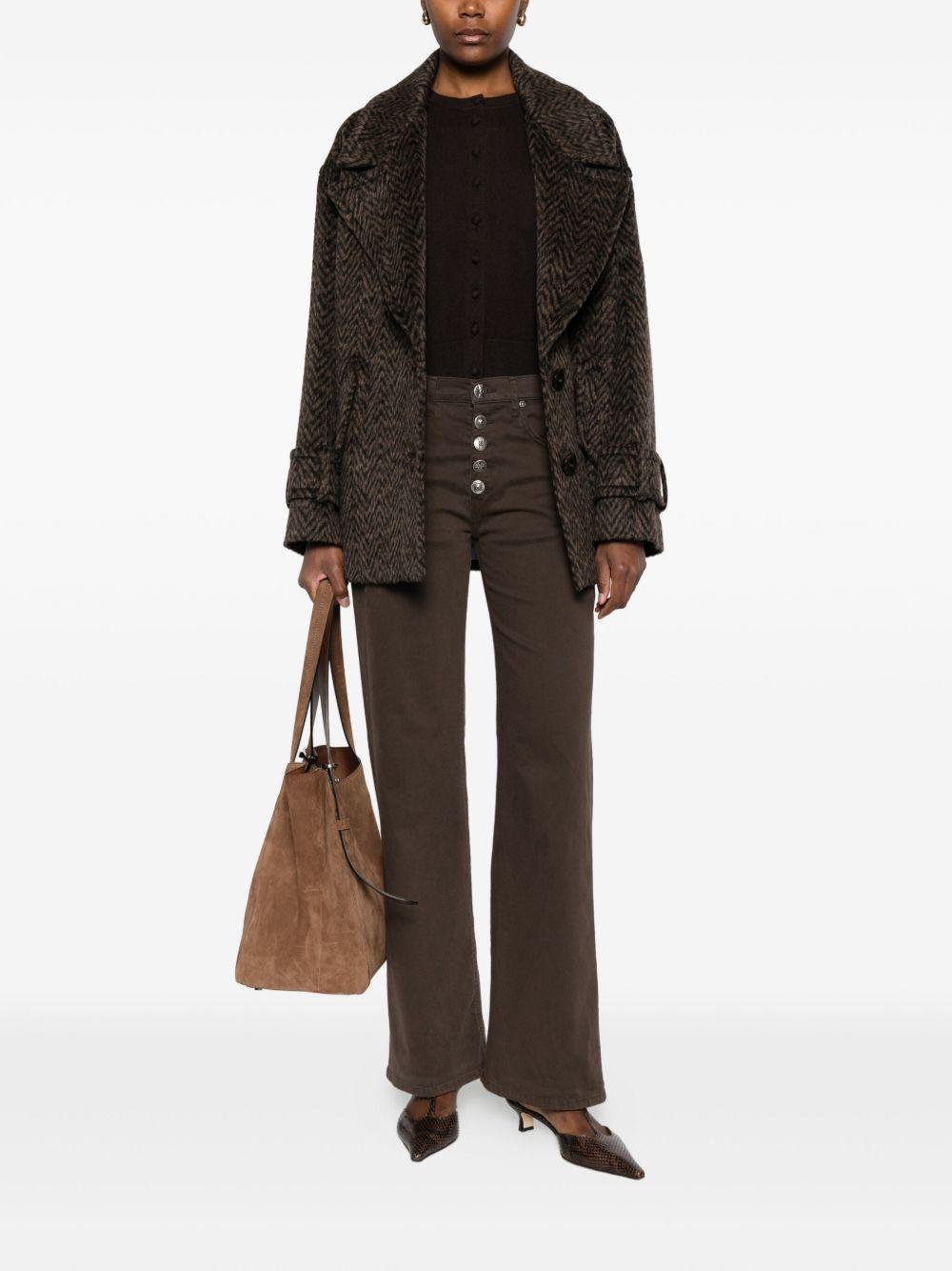 DONDUP Jeans marrone con chiusura a cinque bottoni