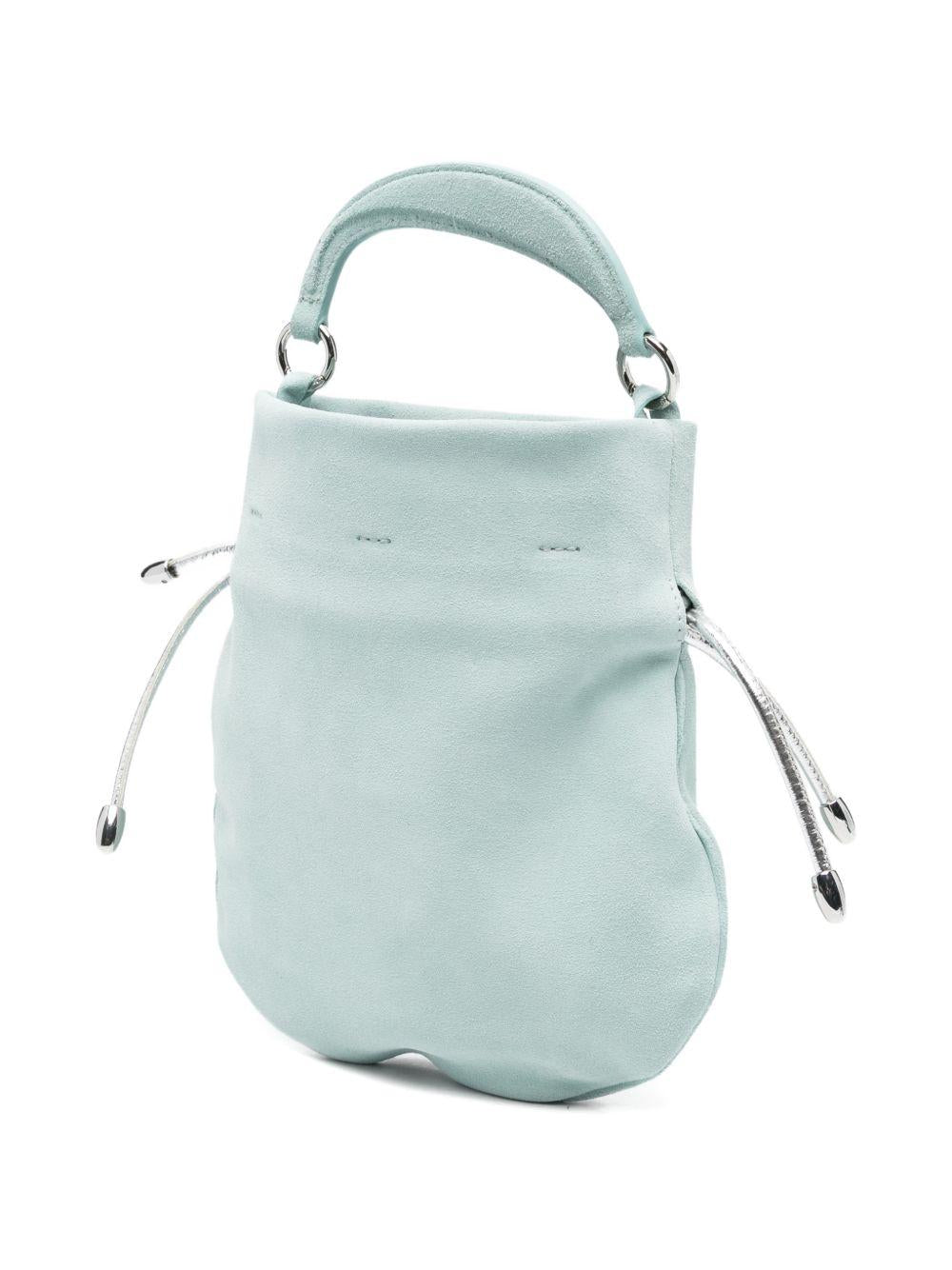 ORCIANI Borsa a secchiello Juice Peach Gem Mini con strass celeste
