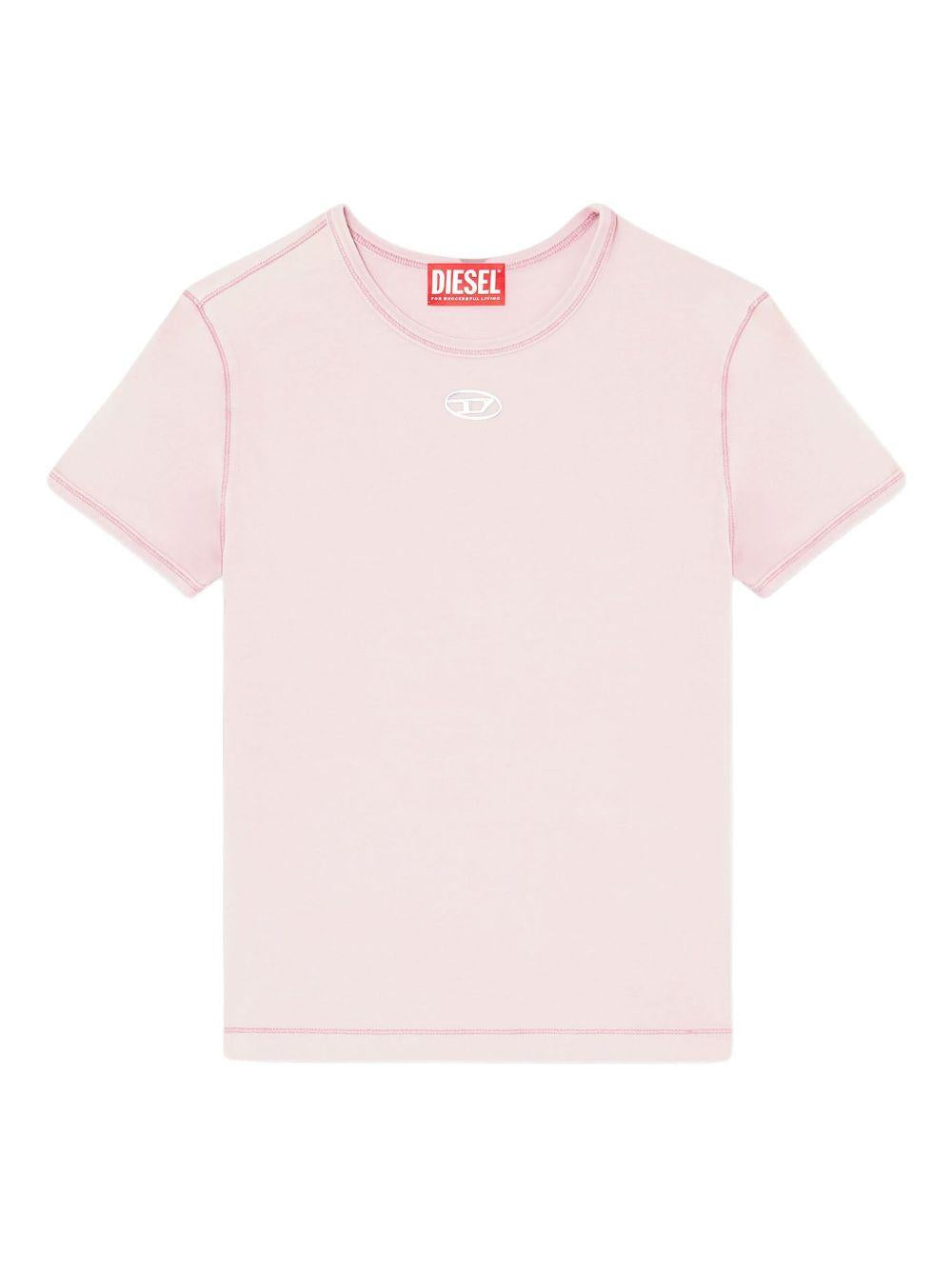 DIESEL T-shirt con logo in cotone rosa