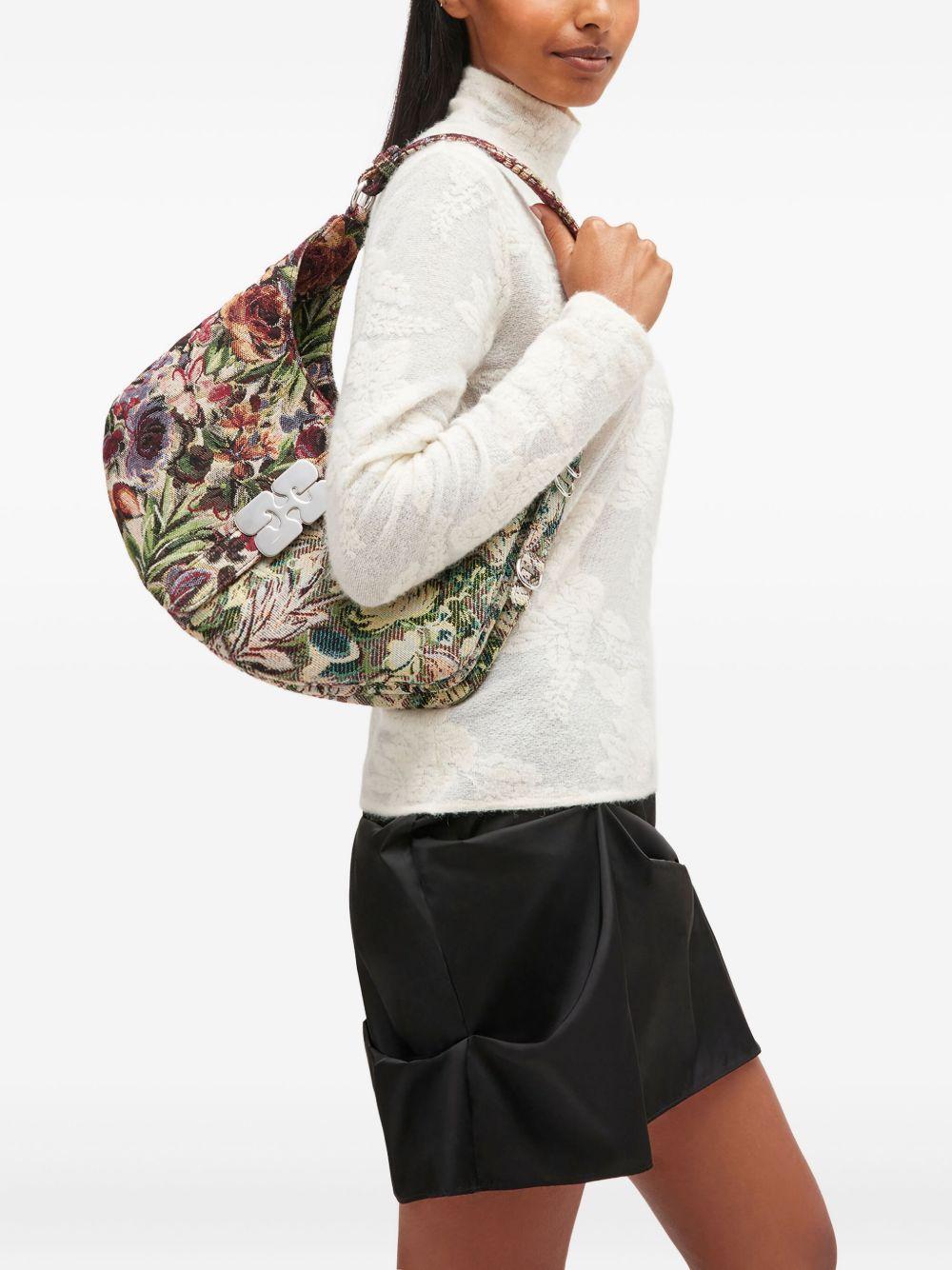 GANNI Borsa a spalla Kat small floreale jacquard<BR/><BR/>