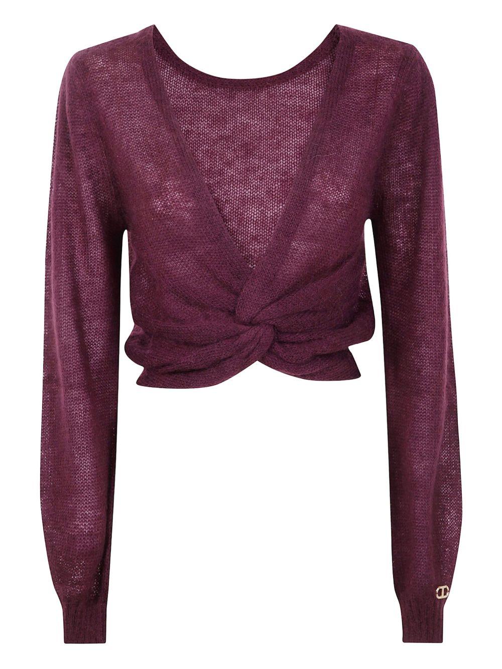 TWINSET Top bordeaux con nodo