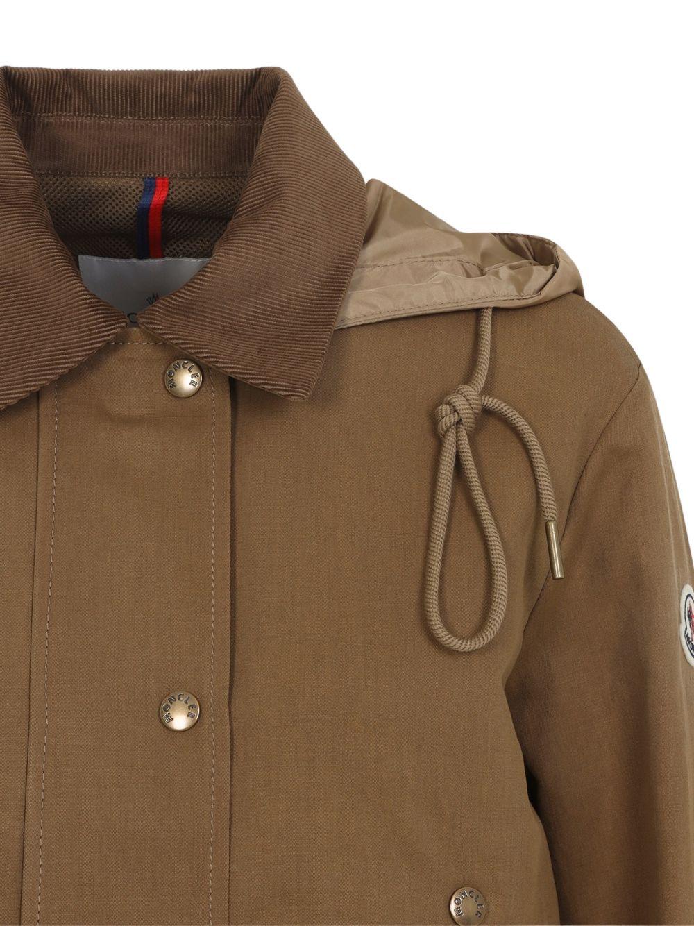 MONCLER Giacca Aconitum color cuoio con bottoni