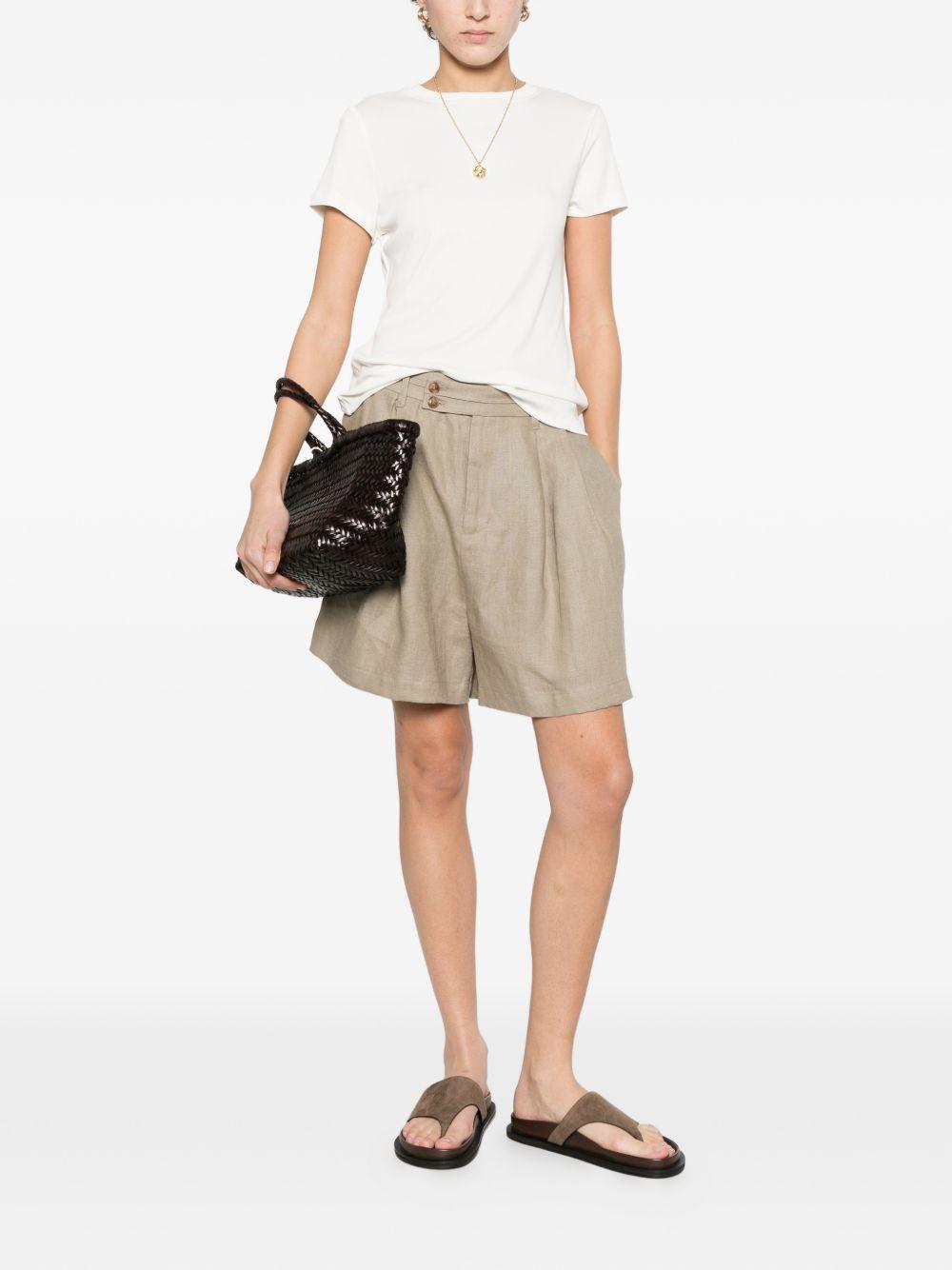 ELEH T-shirt bianca a maniche corte in modal