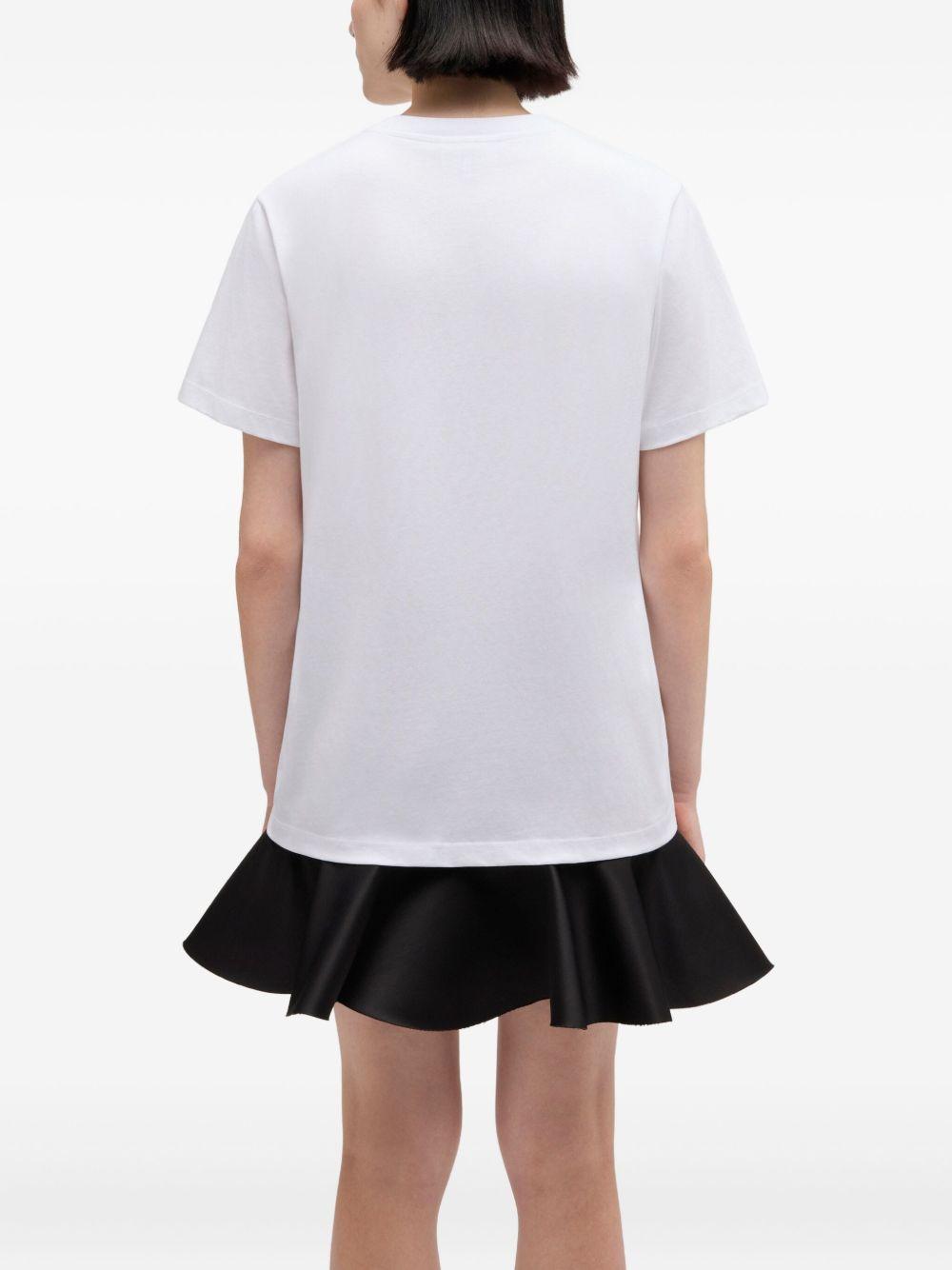 GANNI T-shirt bianca con stampa stivale