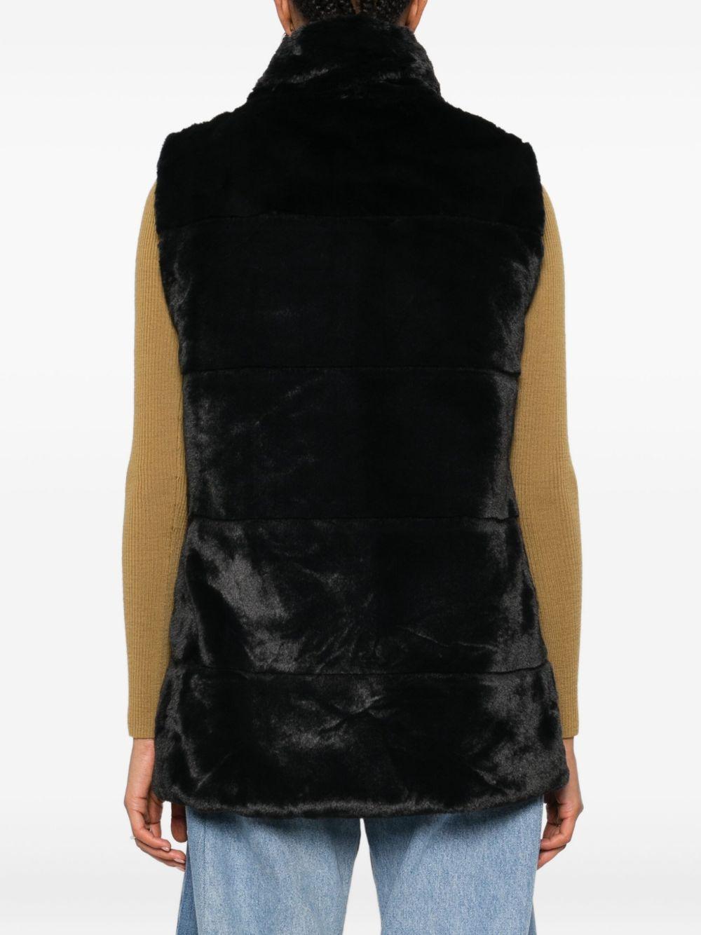 SAVE THE DUCK Gilet 'Nives' in ecopelliccia nera