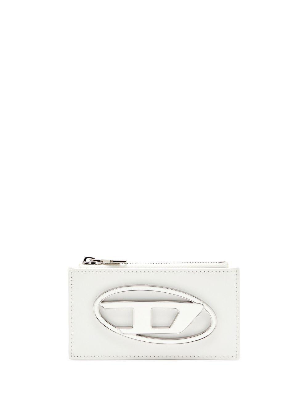 DIESEL Portacarte in pelle bianco