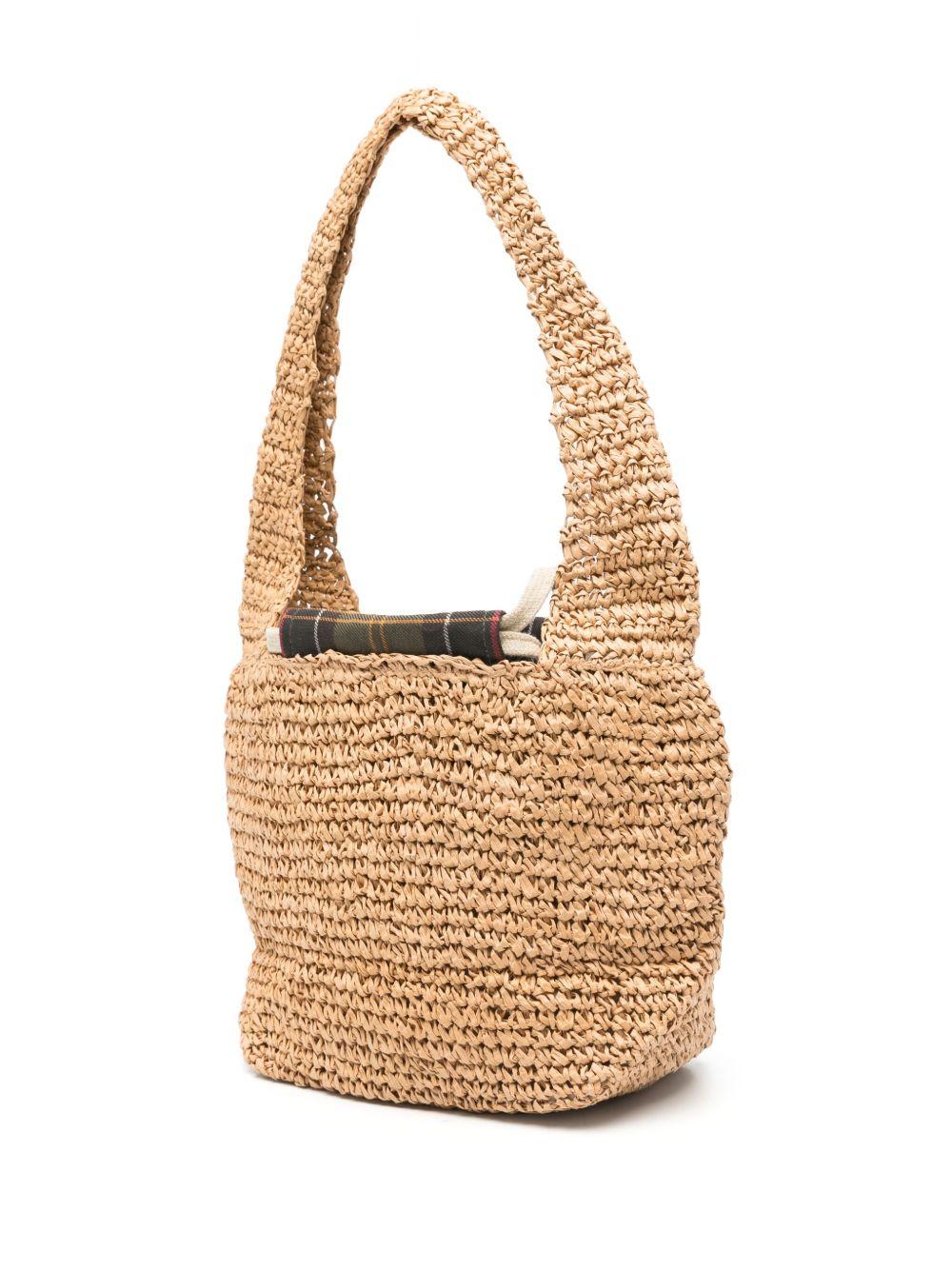 BARBOUR Borsa a spalla Lily in rafia beige