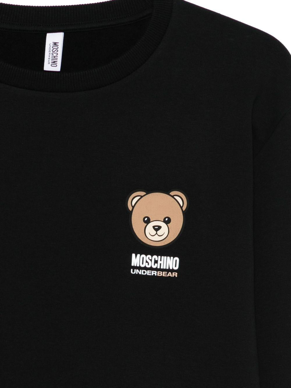 MOSCHINO UNDERWEAR Felpa nera con logo Moschino Bear
