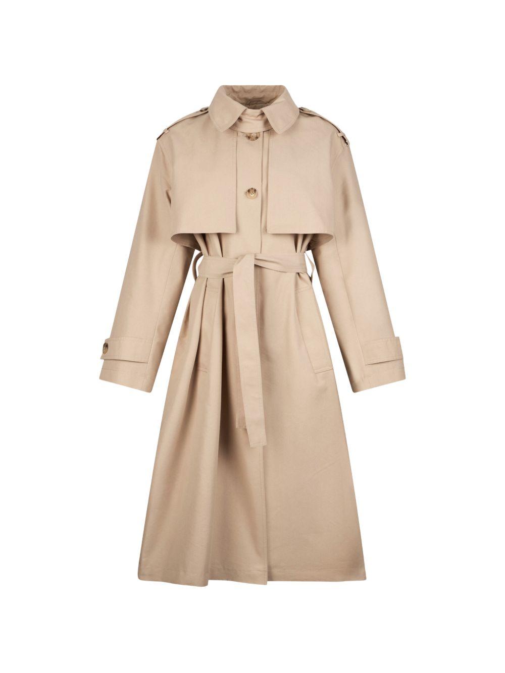 LIUJO Trench classico con cintura in vita beige