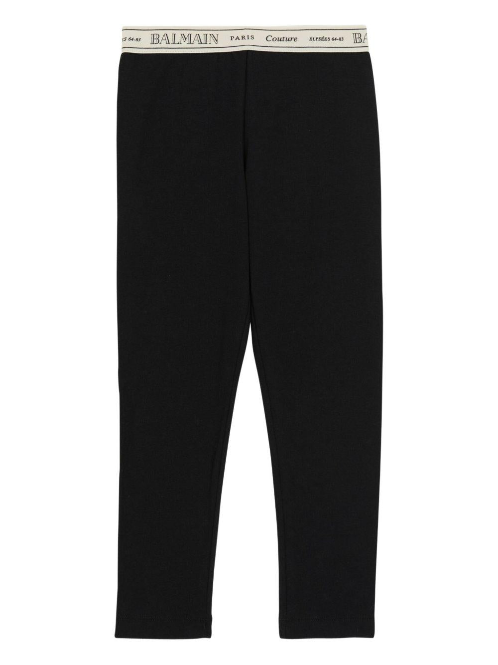 BALMAIN Leggings in cotone nero