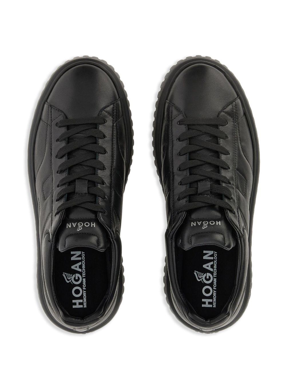 HOGAN Sneakers H-Stripes in pelle di montone nera