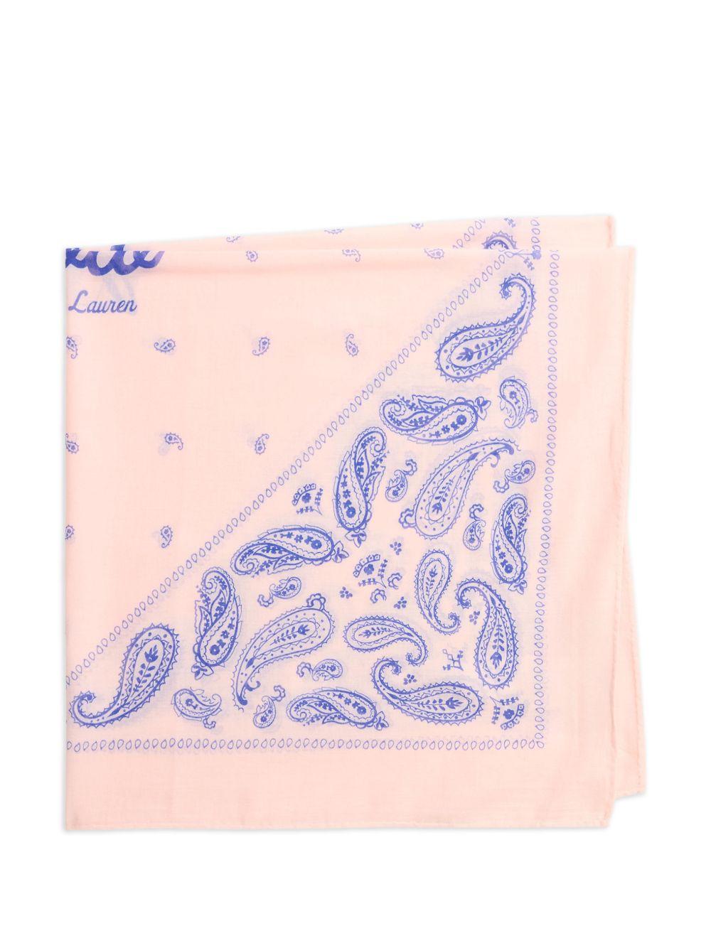 POLO RALPH LAUREN Bandana in cotone light pink con stampa paisley