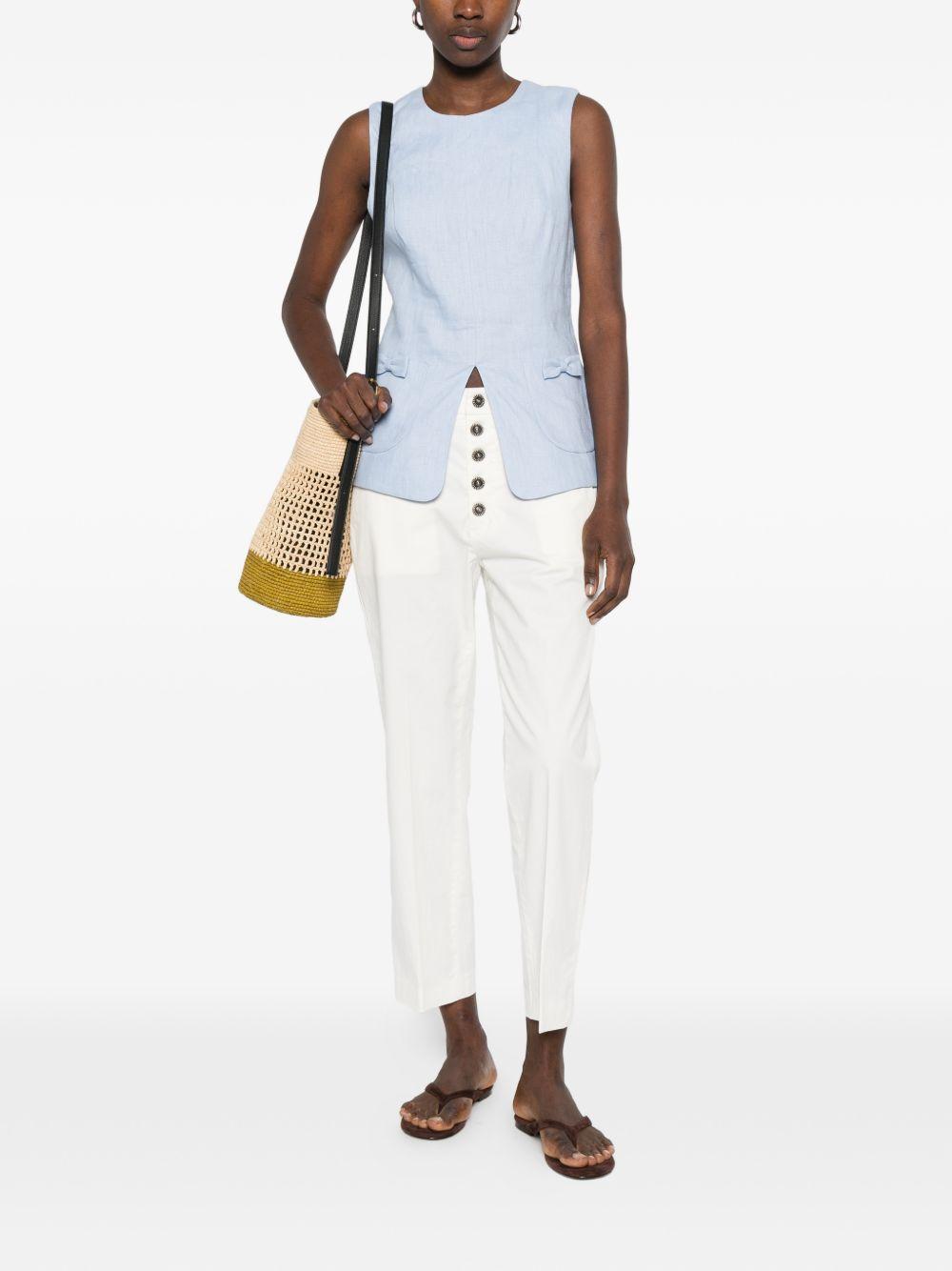 DONDUP Pantaloni Nima bianchi con bottoni